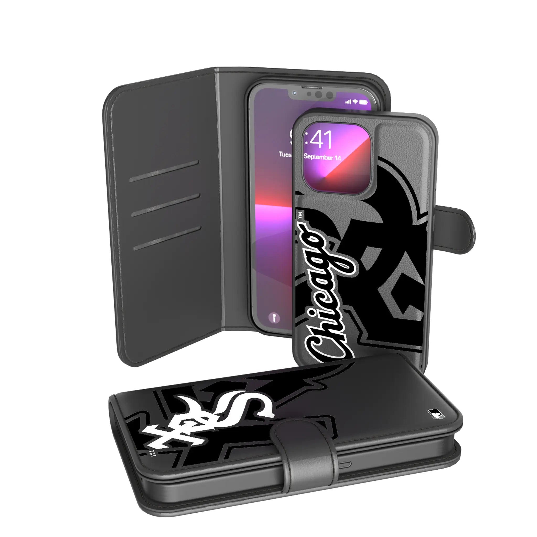 Chicago White Sox Monocolor Tilt iPhone Wallet Phone Case for Apple iPhone