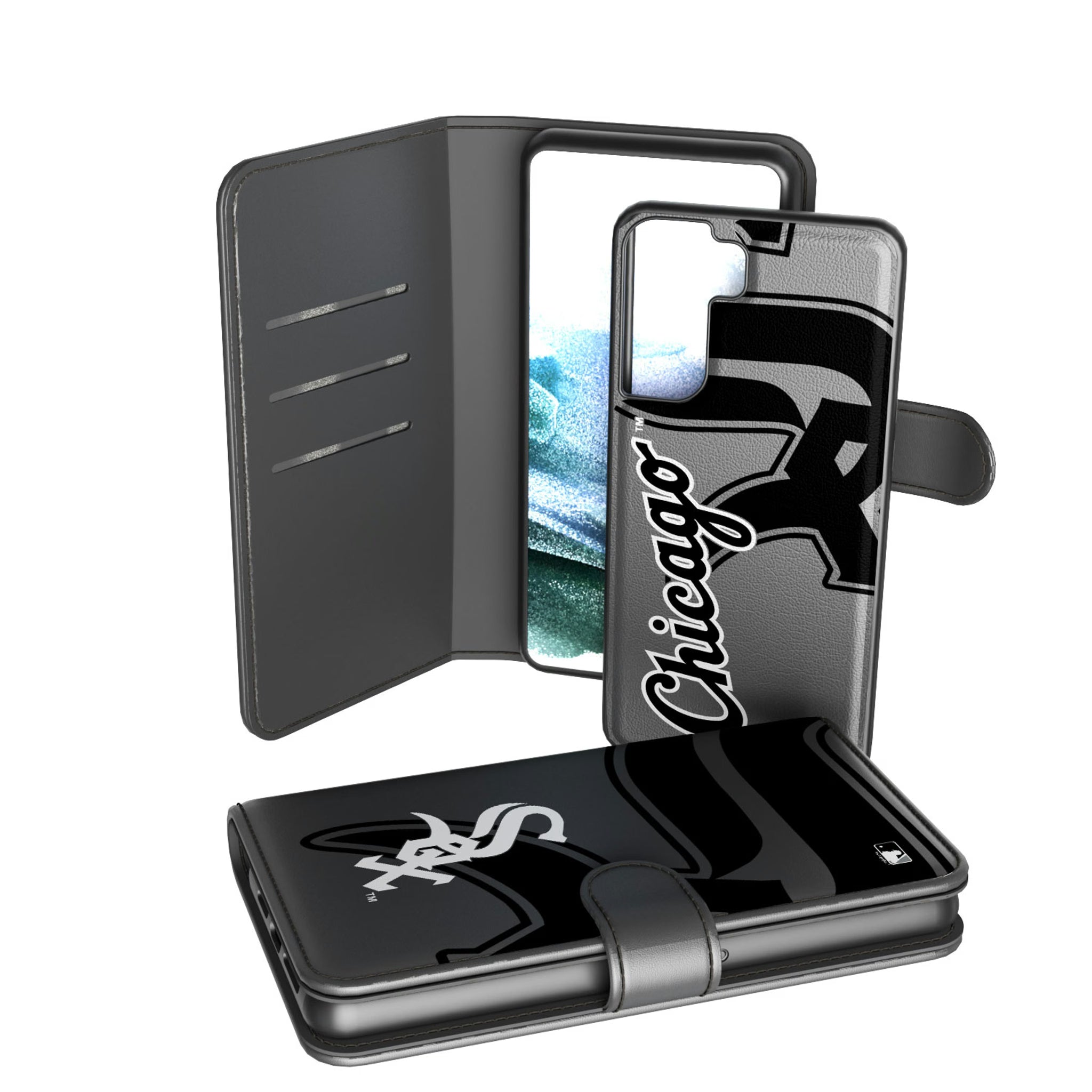 Chicago White Sox Monocolor Tilt Galaxy Wallet Phone Case for Samsung Galaxy