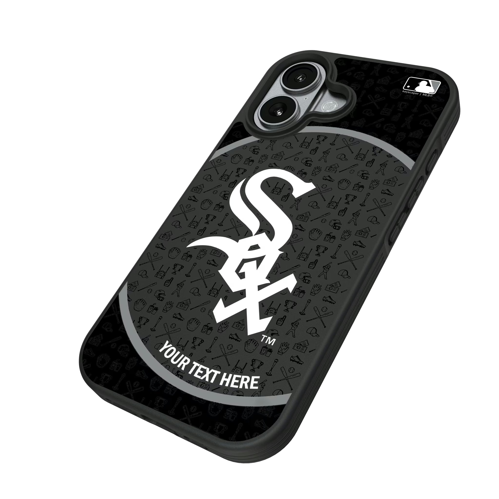 Chicago White Sox Personalized Circle iPhone Bump Phone Case for Apple iPhone - Isometric View#Device_iPhone 17