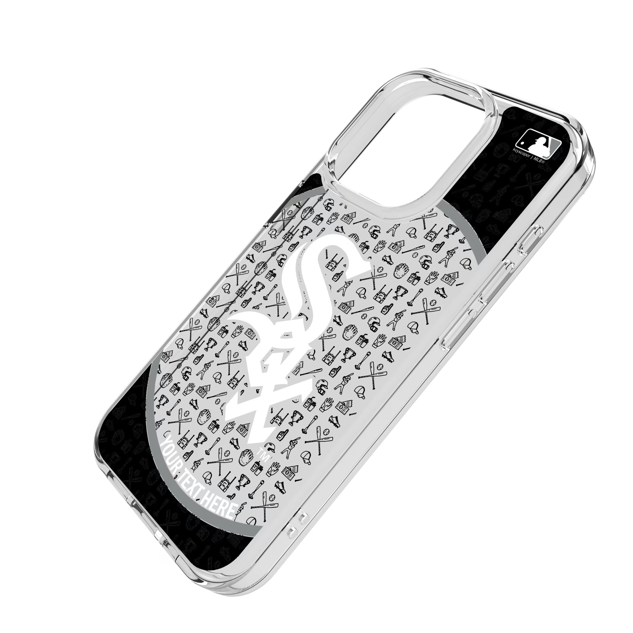 Chicago White Sox Personalized Circle iPhone Clear Phone Case for Apple iPhone - Isometric View