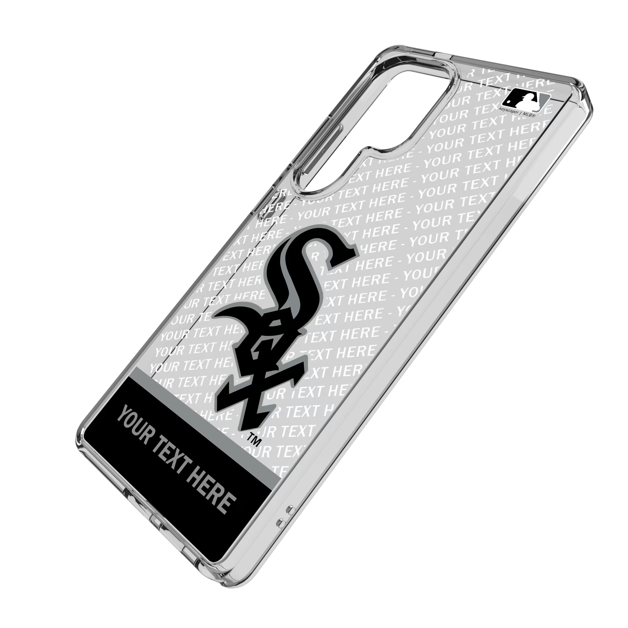 Chicago White Sox Personalized EndZone Plus Galaxy Clear Phone Case for Samsung Galaxy - Isometric View