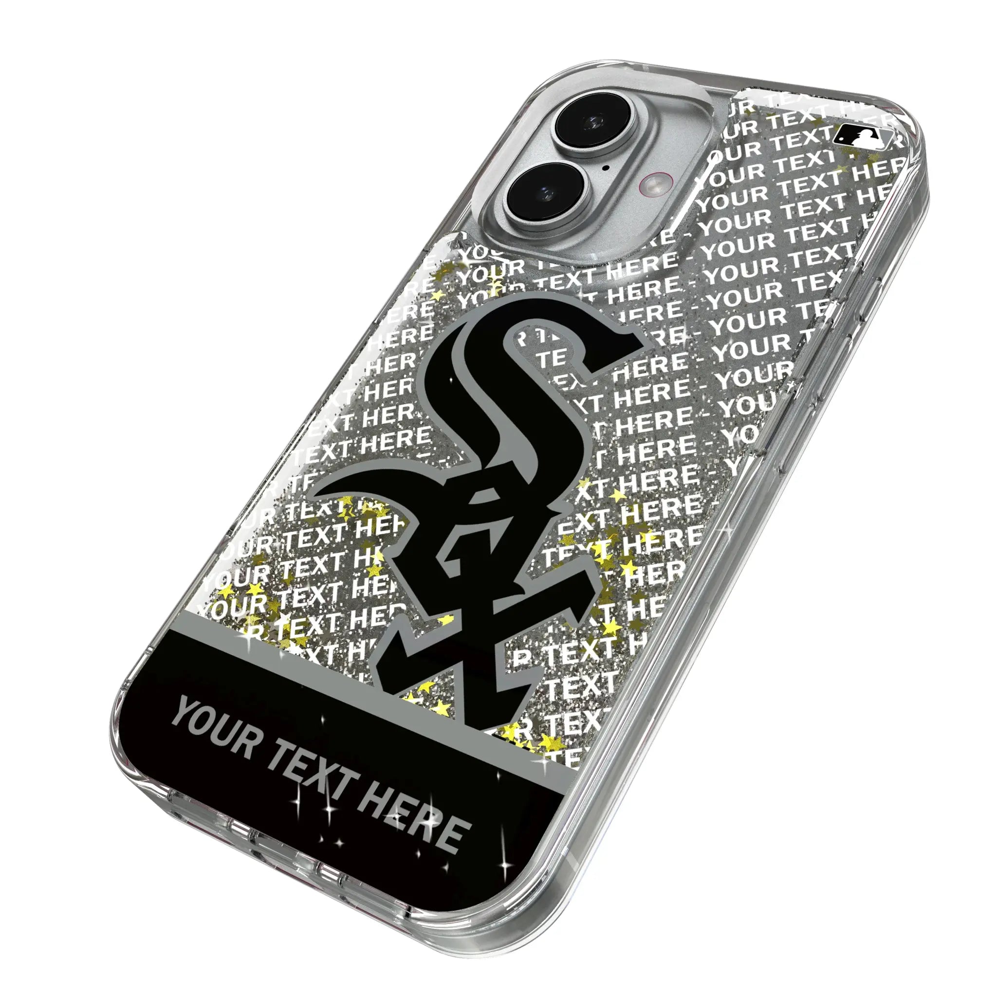 Chicago White Sox Personalized EndZone Plus iPhone Glitter Phone Case for Apple iPhone - Isometric View