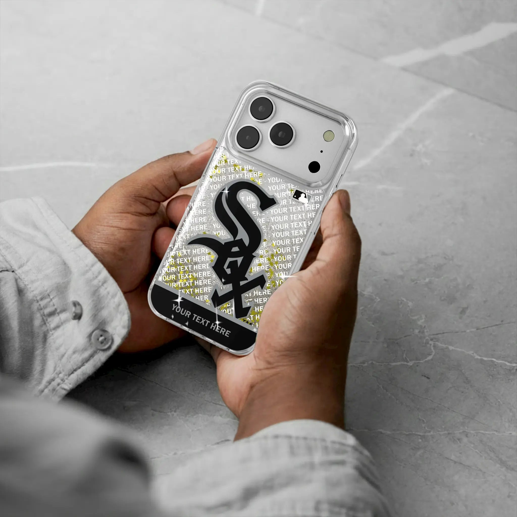 Chicago White Sox Personalized EndZone Plus iPhone Glitter Phone Case for Apple iPhone - Lifestyle#Device_iPhone 17 Pro