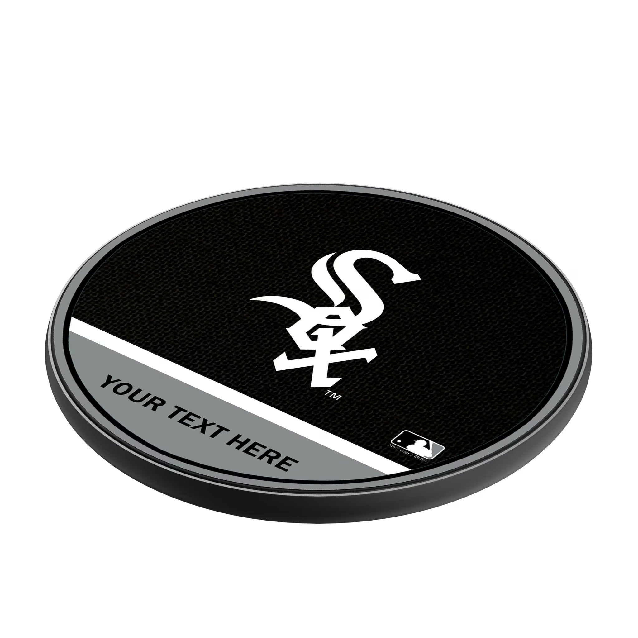Chicago White Sox Personalized Endzone Solid 15-Watt Wireless Charger - Isometric View