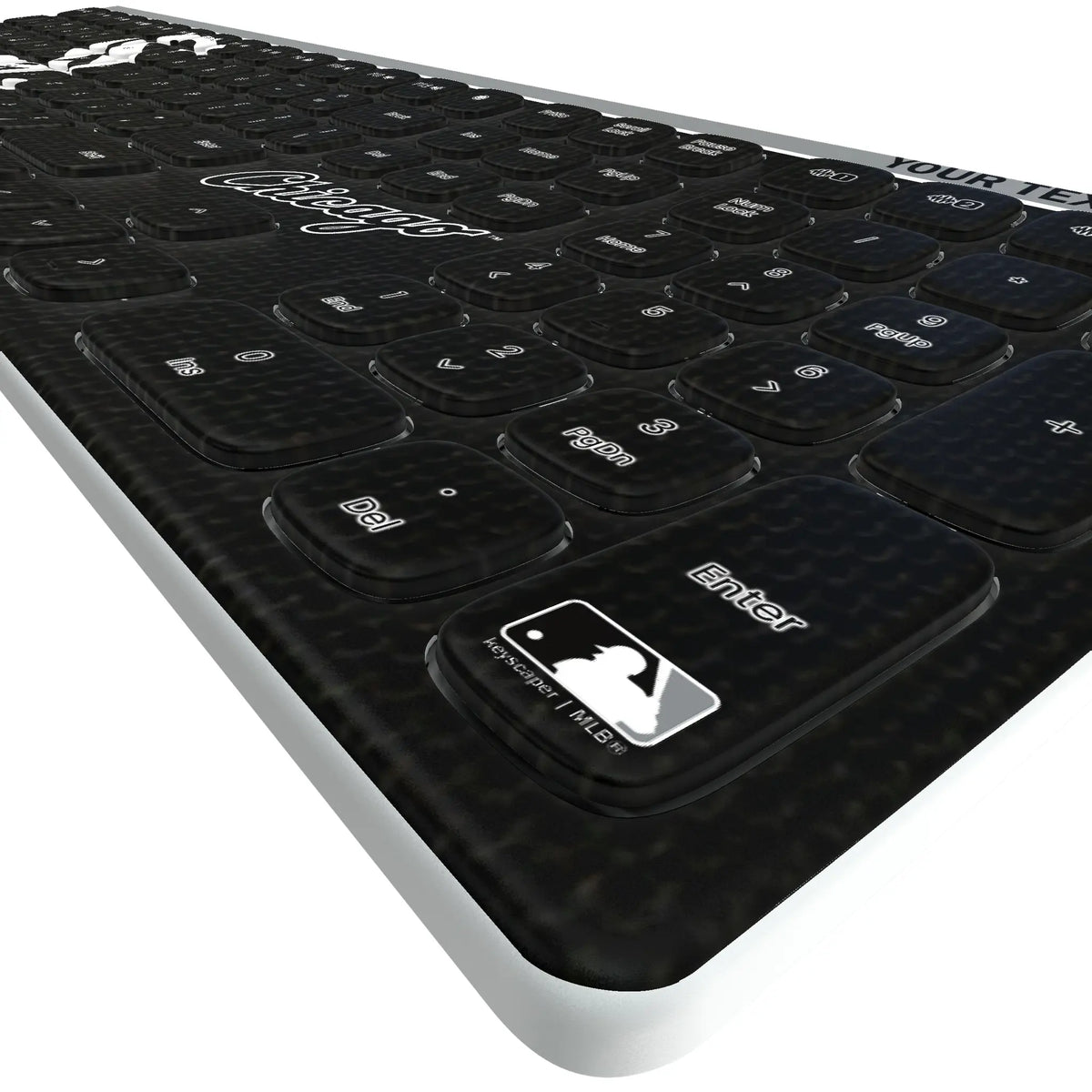 Chicago White Sox Personalized Endzone Solid KKB605 Curved Wireless Keyboard - Detail
