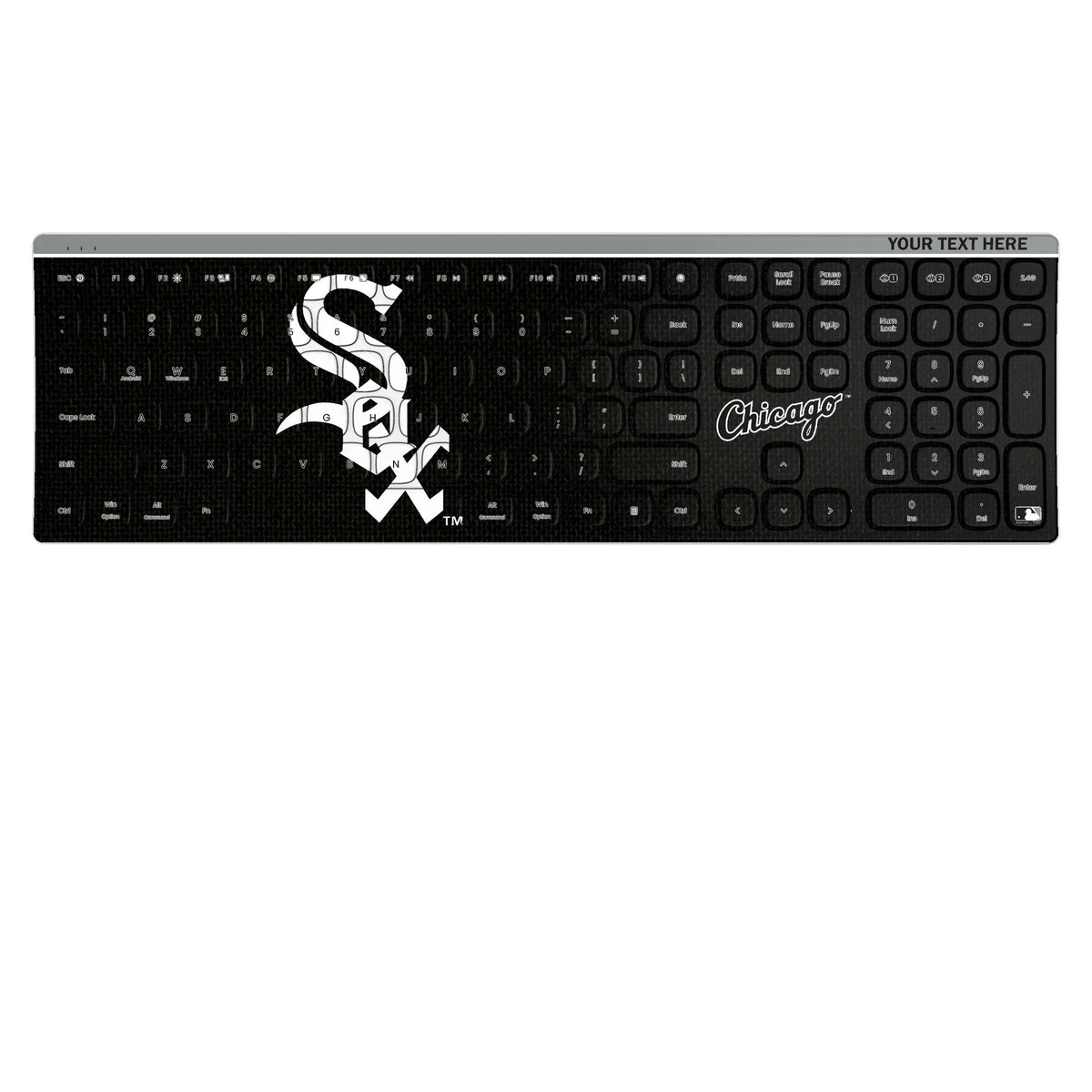 Chicago White Sox Personalized Endzone Solid KKB605 Curved Wireless Keyboard