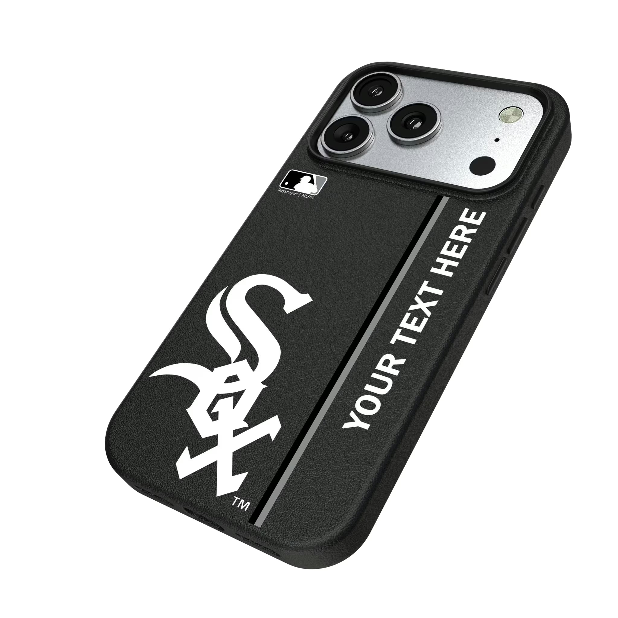 Chicago White Sox Personalized Sidebard iPhone MagSafe Compatible Phone Case for Apple iPhone - Isometric View#Device_iPhone 17 Pro