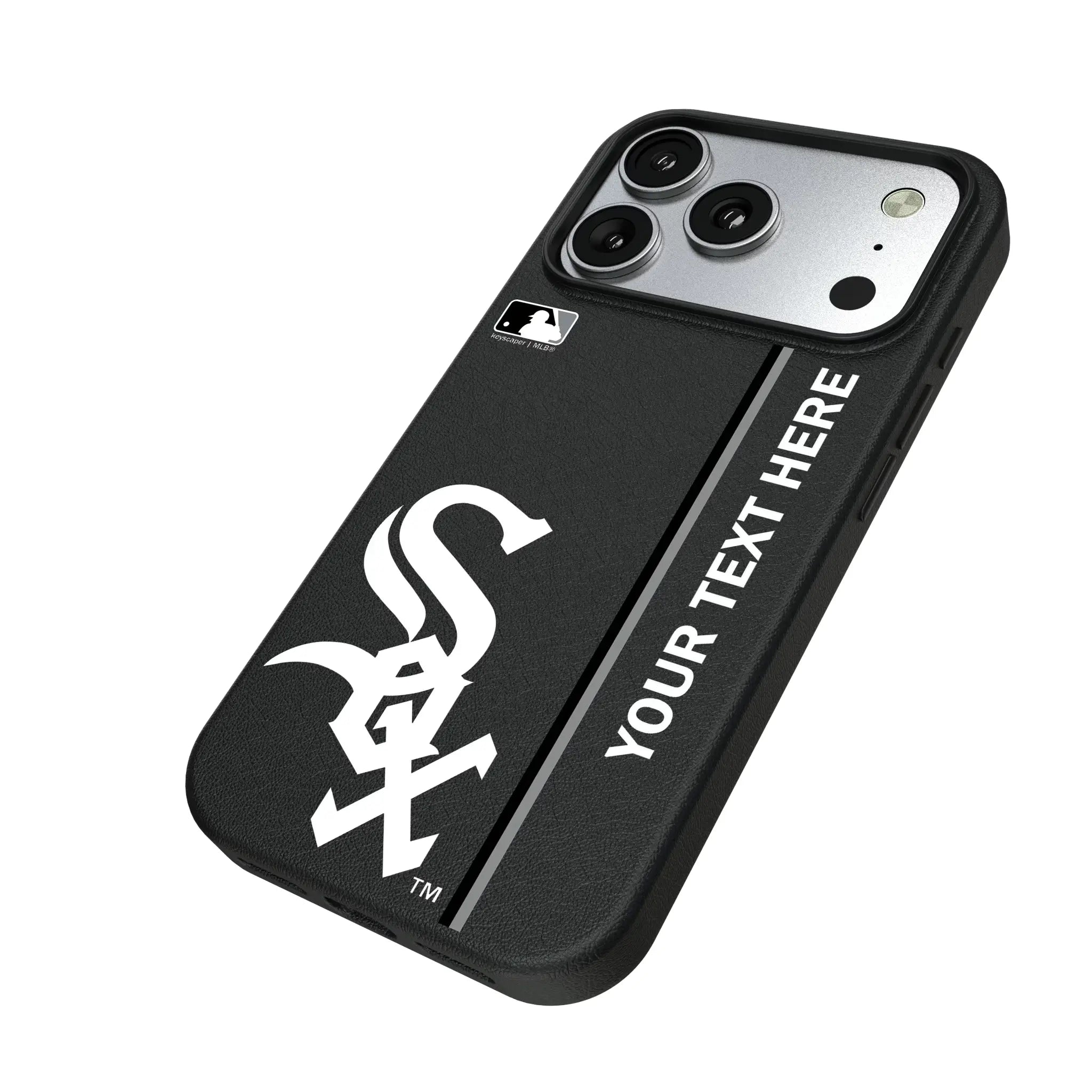 Chicago White Sox Personalized Sidebard iPhone MagSafe Compatible Phone Case for Apple iPhone - Isometric View#Device_iPhone 17 Pro