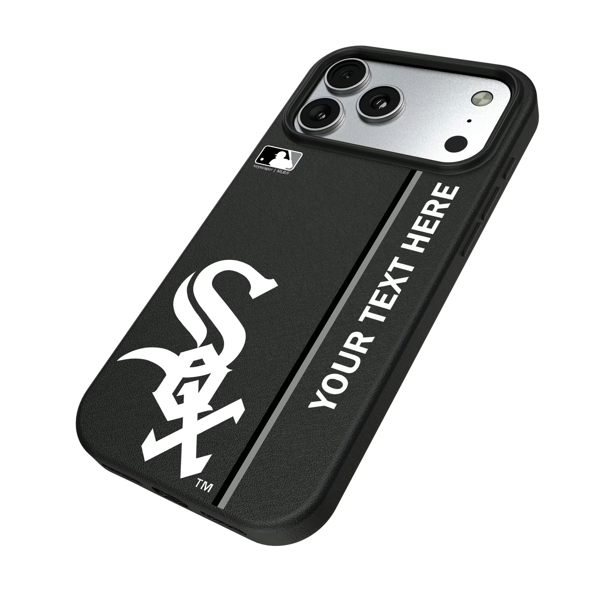 Chicago White Sox Personalized Sidebard iPhone MagSafe Compatible Phone Case for Apple iPhone - Isometric View#Device_iPhone 17 Pro Max
