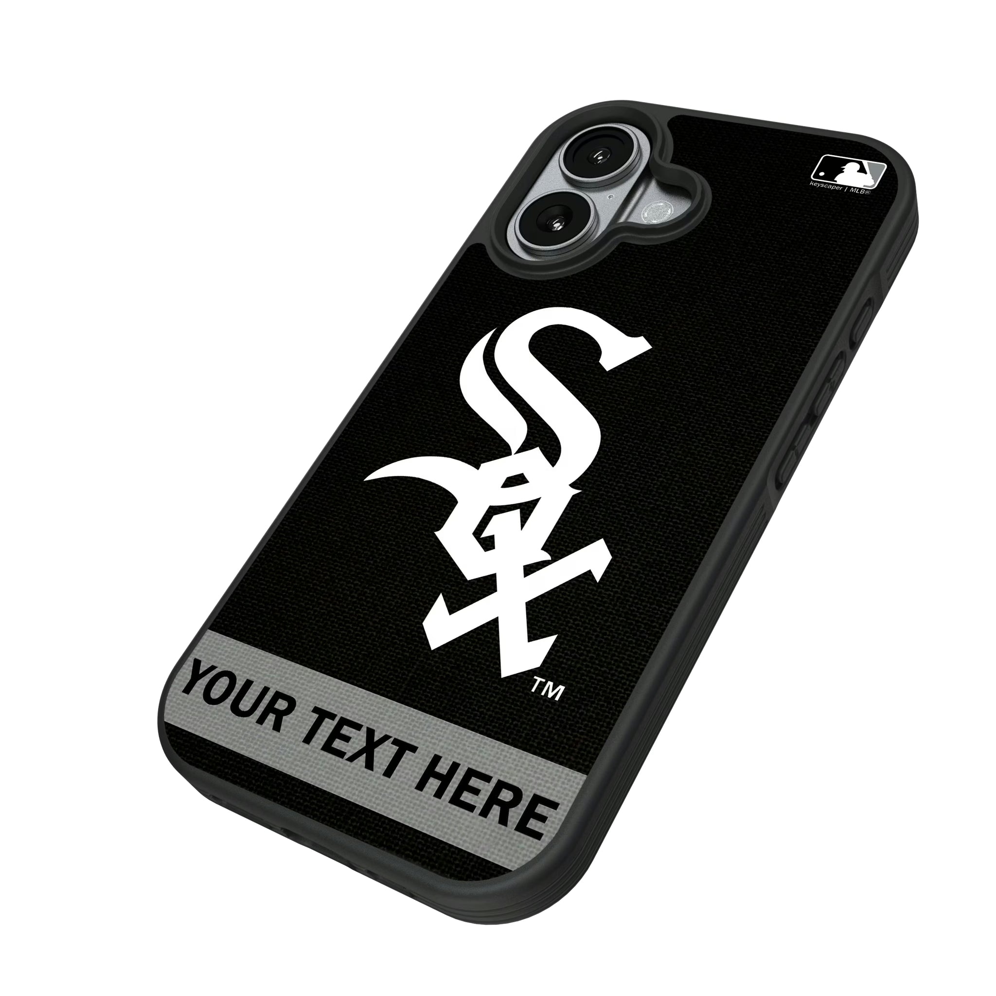 Chicago White Sox Personalized Stripe iPhone Bump Phone Case for Apple iPhone - Isometric View#Device_iPhone 17