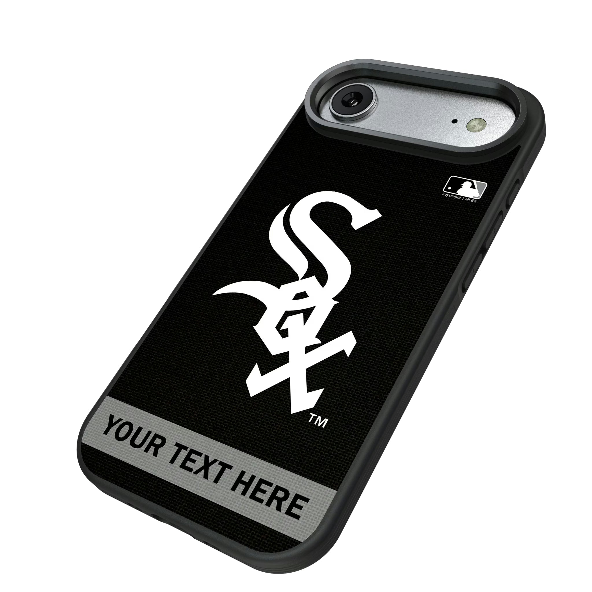 Chicago White Sox Personalized Stripe iPhone Bump Phone Case for Apple iPhone - Isometric View#Device_iPhone Air