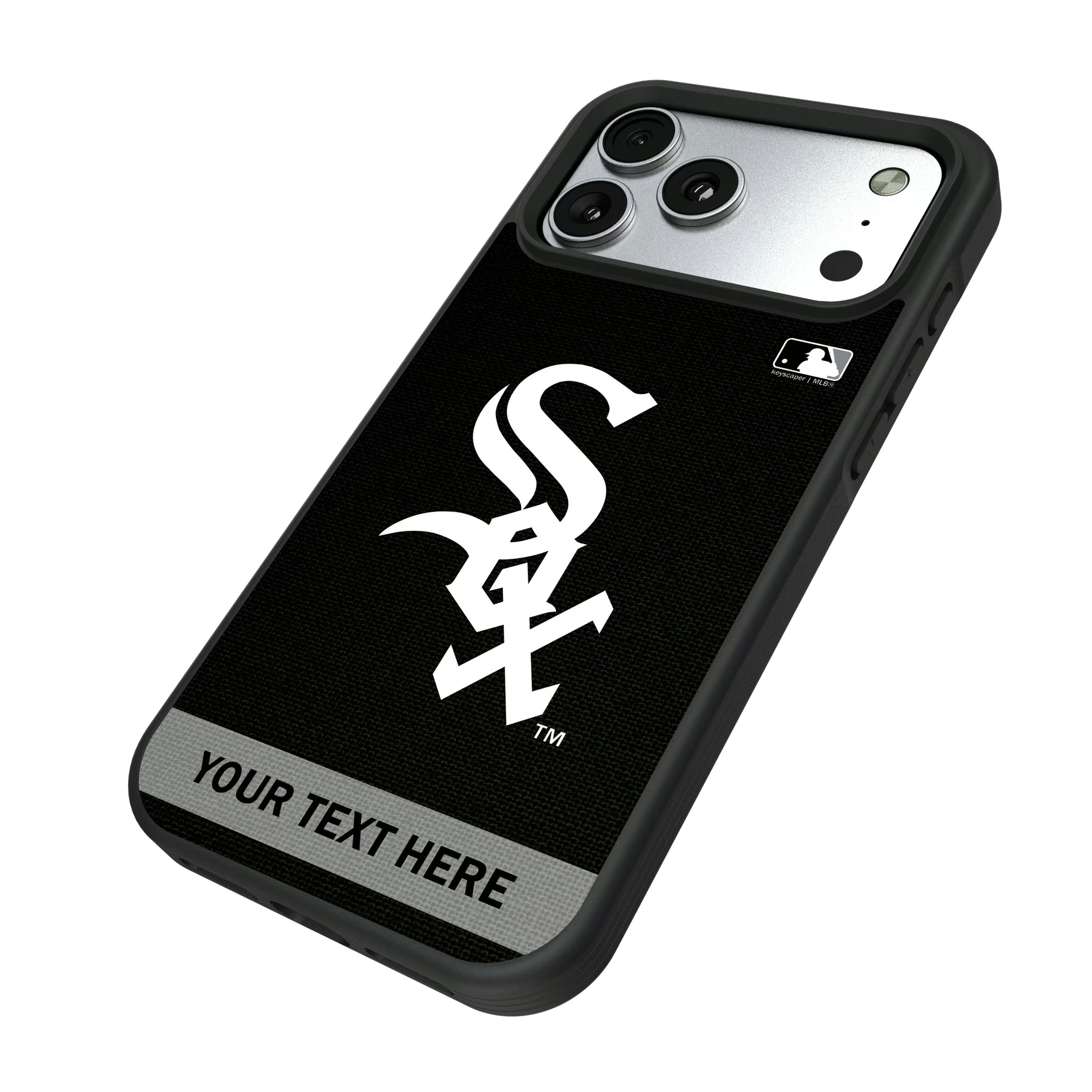 Chicago White Sox Personalized Stripe iPhone Bump Phone Case for Apple iPhone - Isometric View#Device_iPhone 17 Pro Max