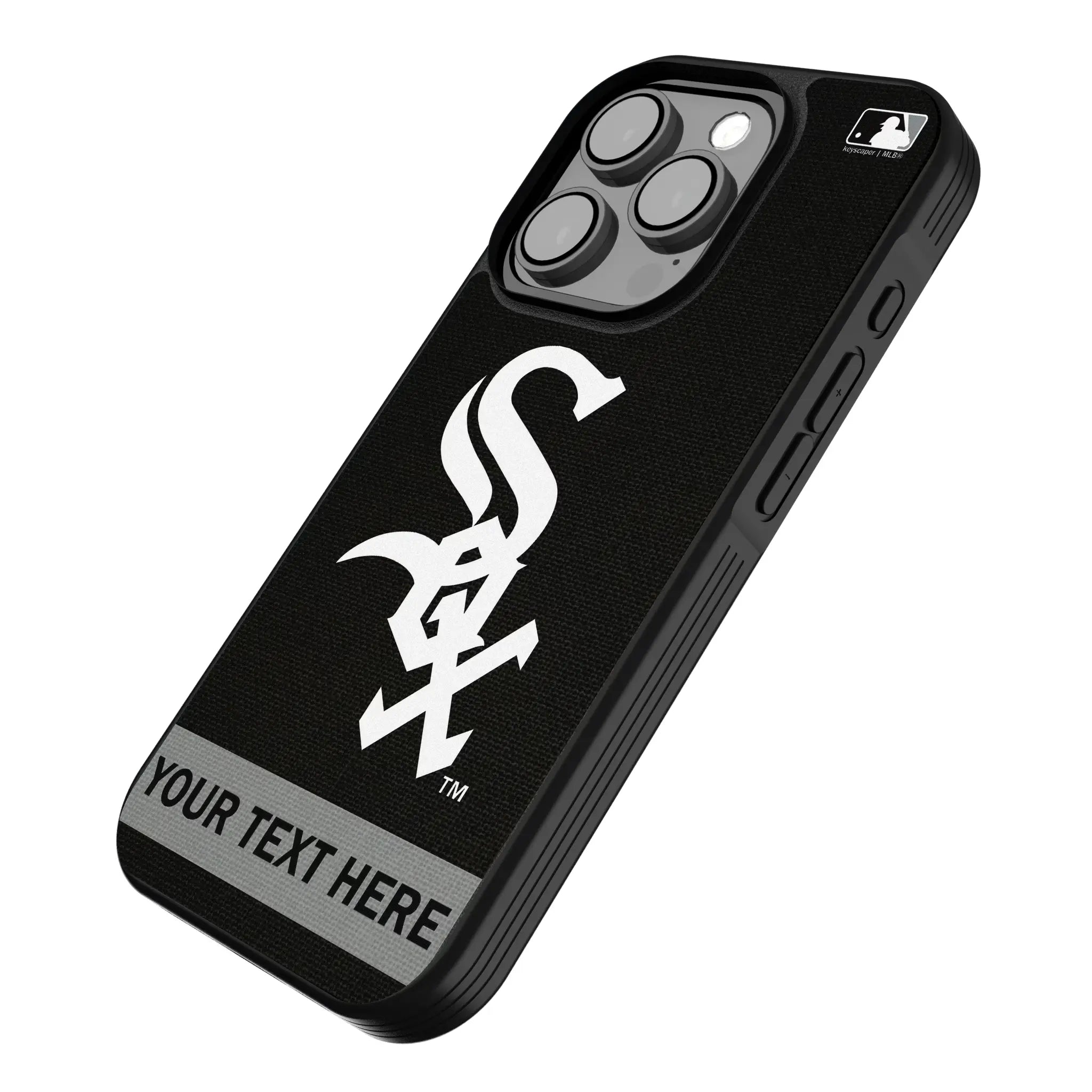 Chicago White Sox Personalized Stripe iPhone Bump Phone Case for Apple iPhone - Isometric View