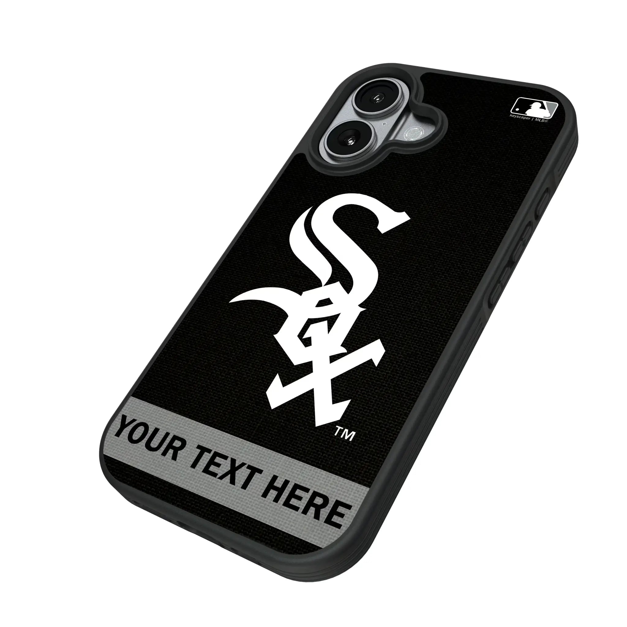 Chicago White Sox Personalized Stripe iPhone Bump Phone Case for Apple iPhone - Isometric View#Device_iPhone 17