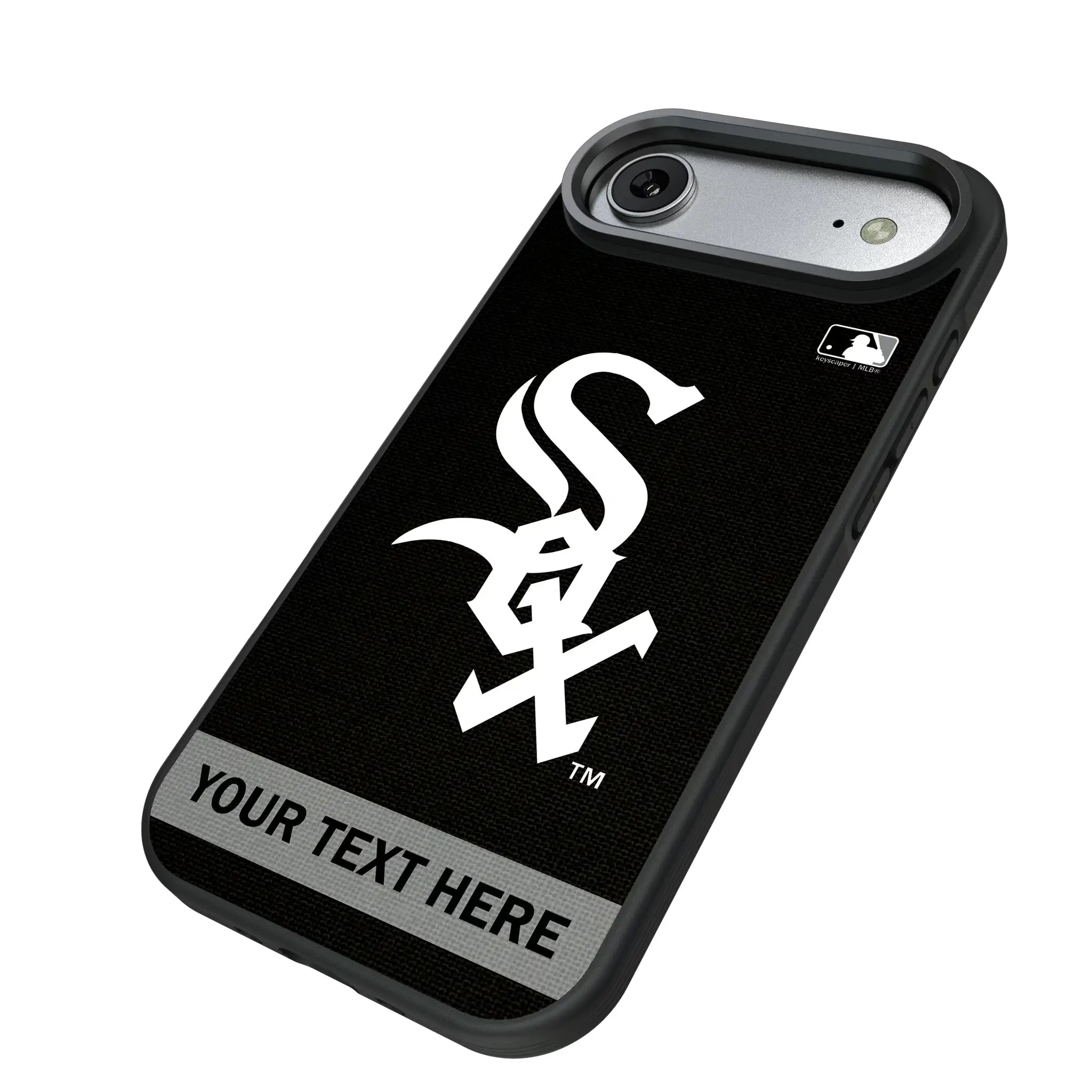 Chicago White Sox Personalized Stripe iPhone Bump Phone Case for Apple iPhone - Isometric View#Device_iPhone Air