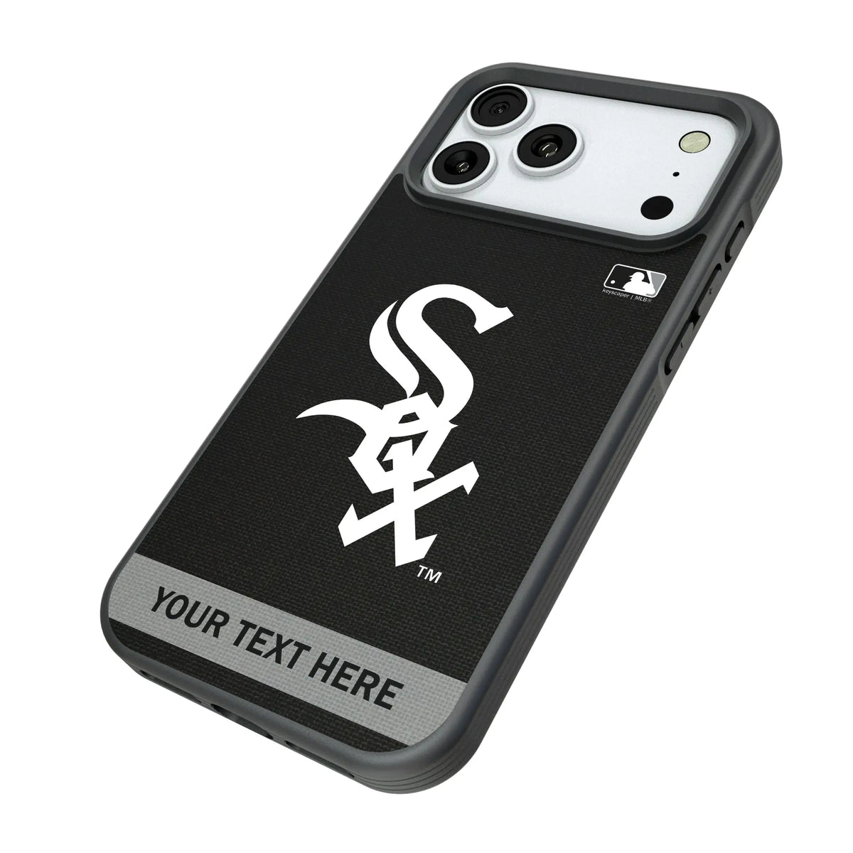 Chicago White Sox Personalized Stripe iPhone Bump Phone Case for Apple iPhone - Isometric View#Device_iPhone 18 Pro Max