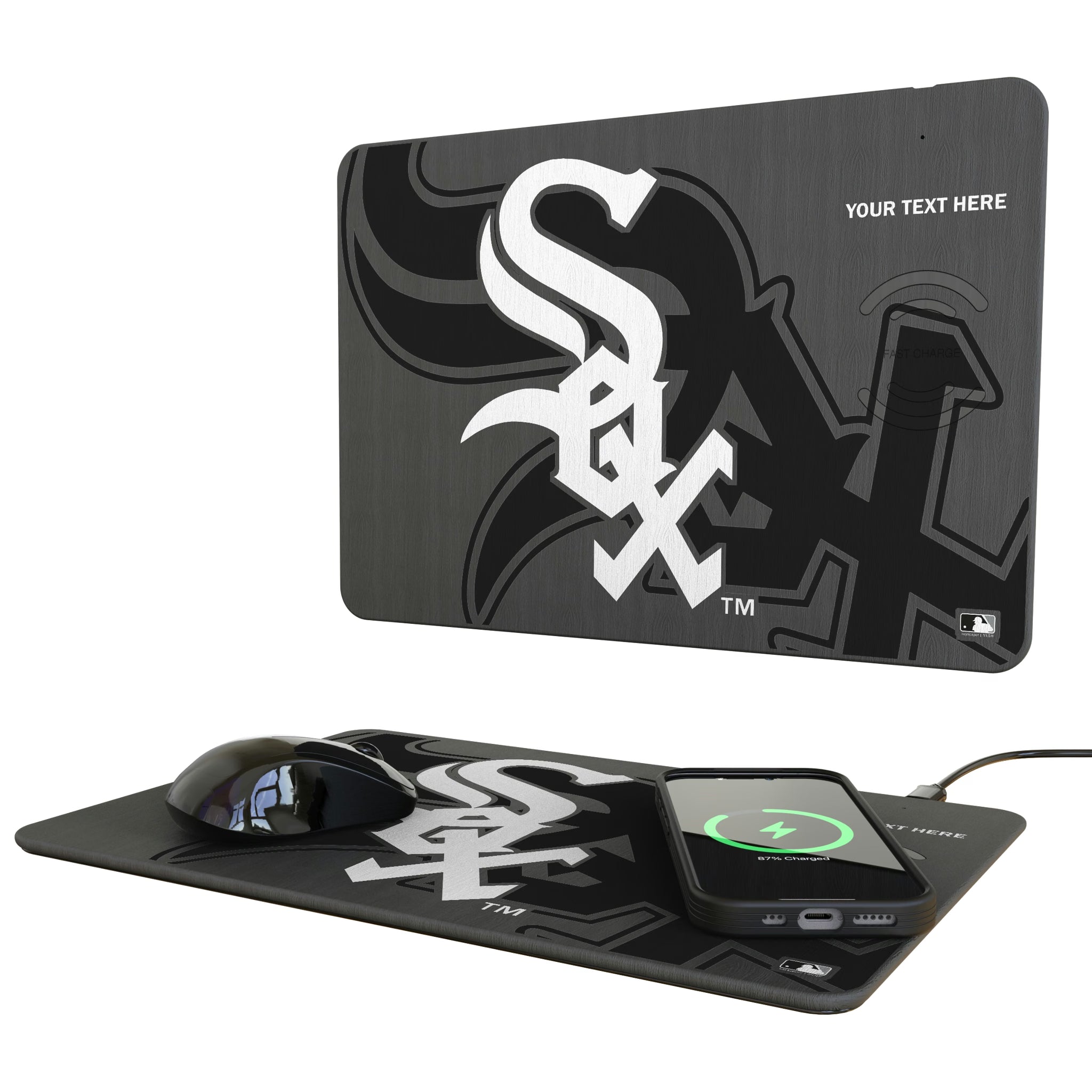 Chicago White Sox Personalized Tilt 15-Watt Wireless Charger and Mouse Pad