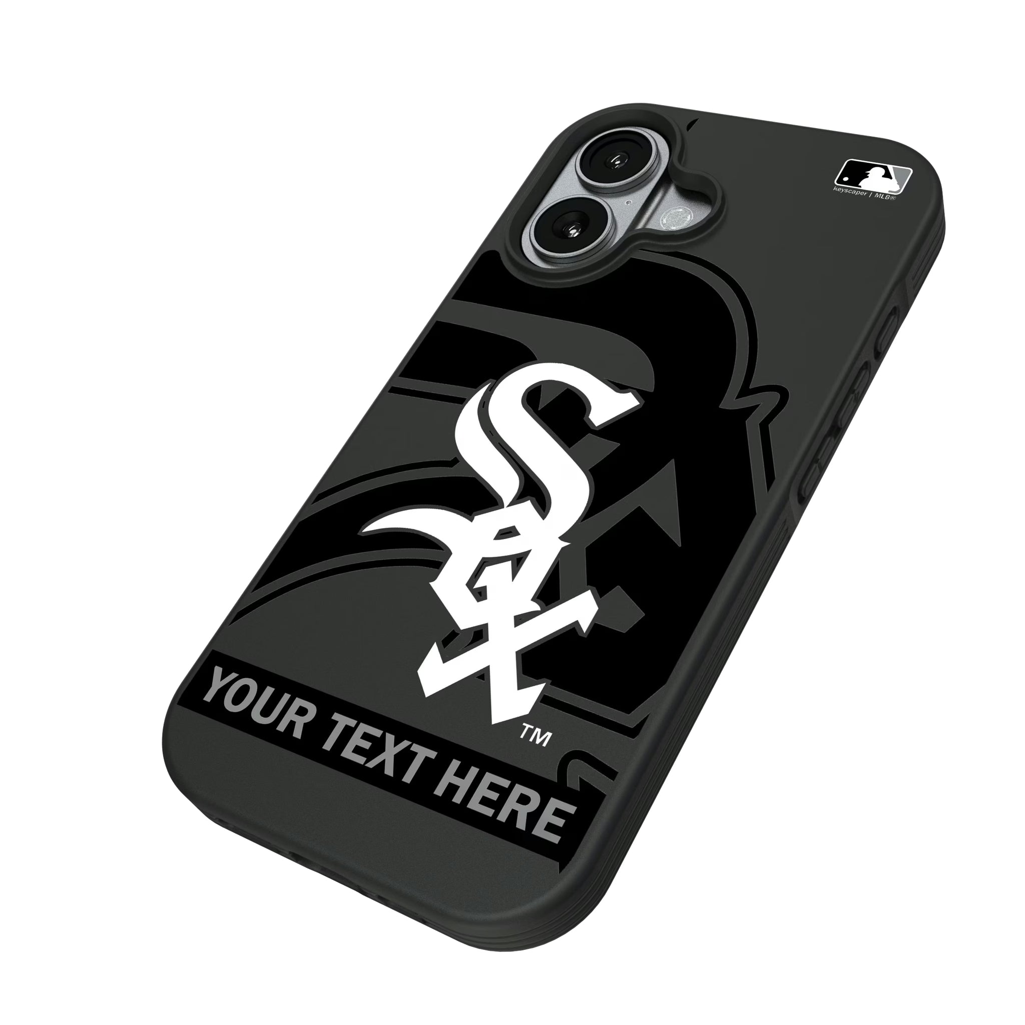 Chicago White Sox Personalized Tilt iPhone Bump Phone Case for Apple iPhone - Isometric View#Device_iPhone 17