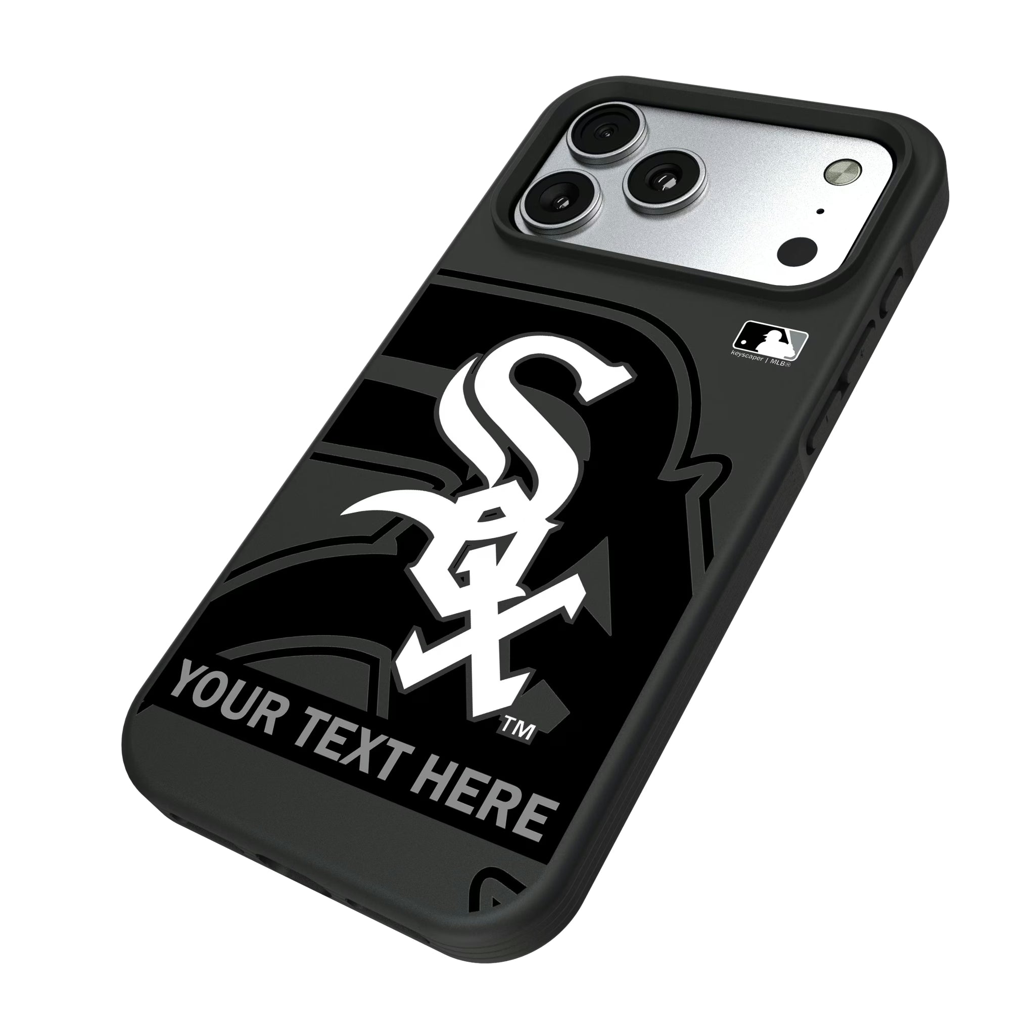 Chicago White Sox Personalized Tilt iPhone Bump Phone Case for Apple iPhone - Isometric View#Device_iPhone 17 Pro Max