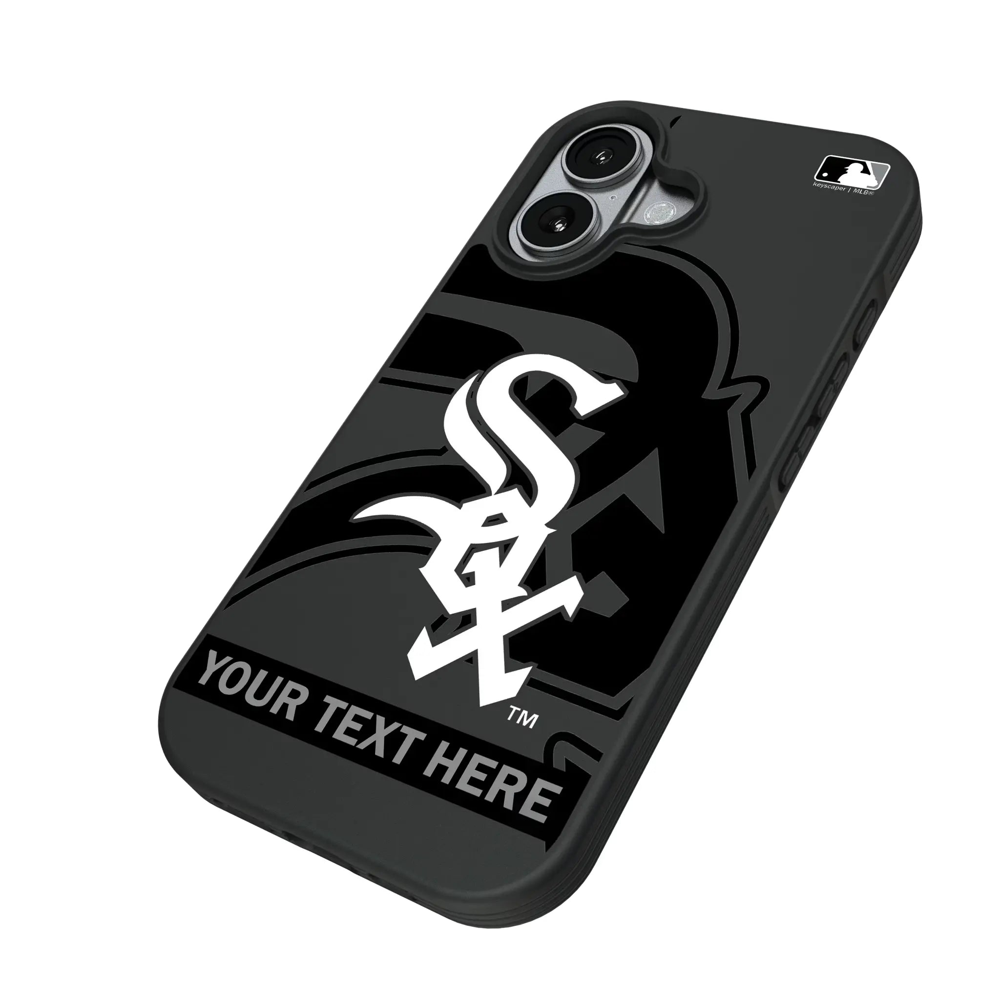Chicago White Sox Personalized Tilt iPhone Bump Phone Case for Apple iPhone - Isometric View#Device_iPhone 17