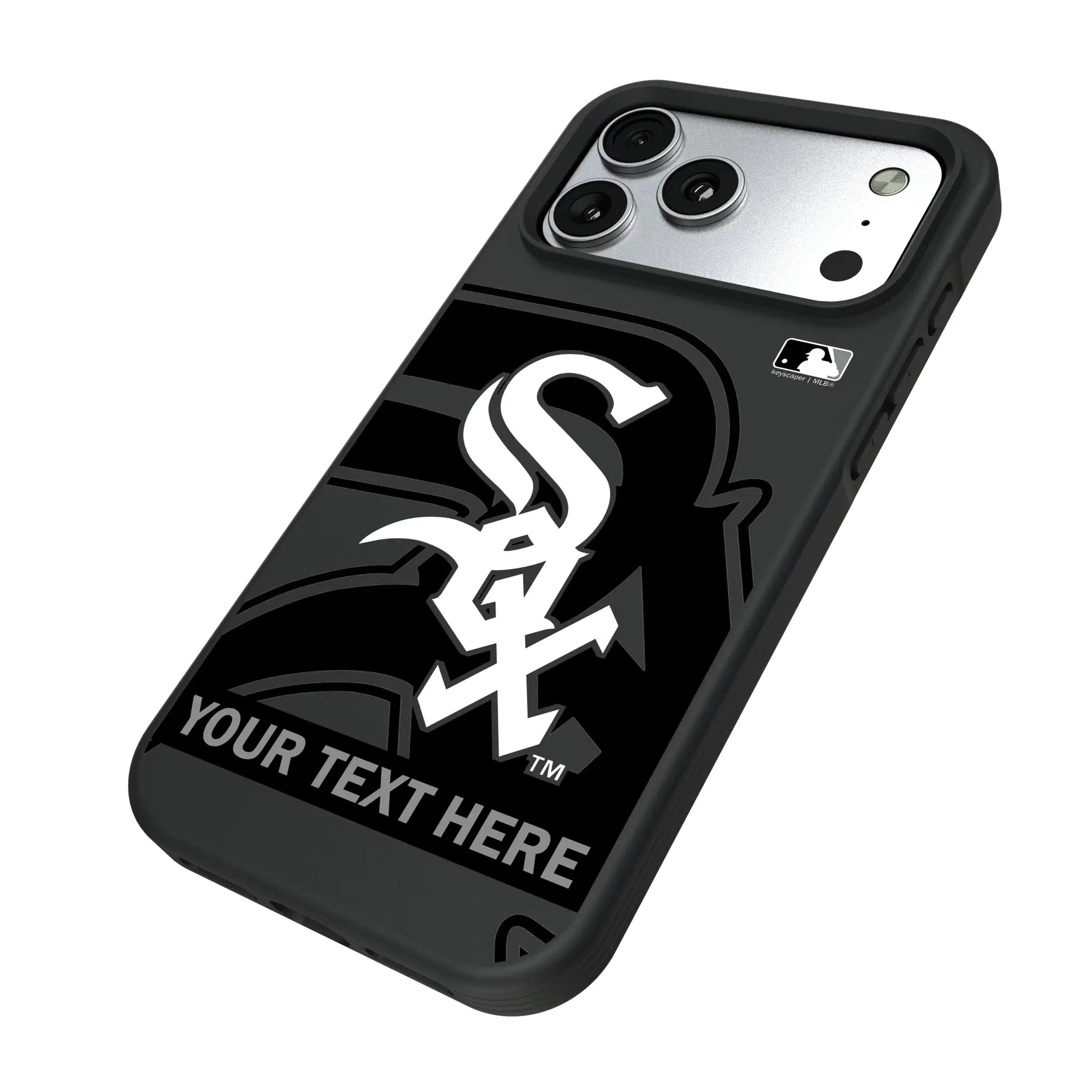 Chicago White Sox Personalized Tilt iPhone Bump Phone Case for Apple iPhone - Isometric View#Device_iPhone 17 Pro Max