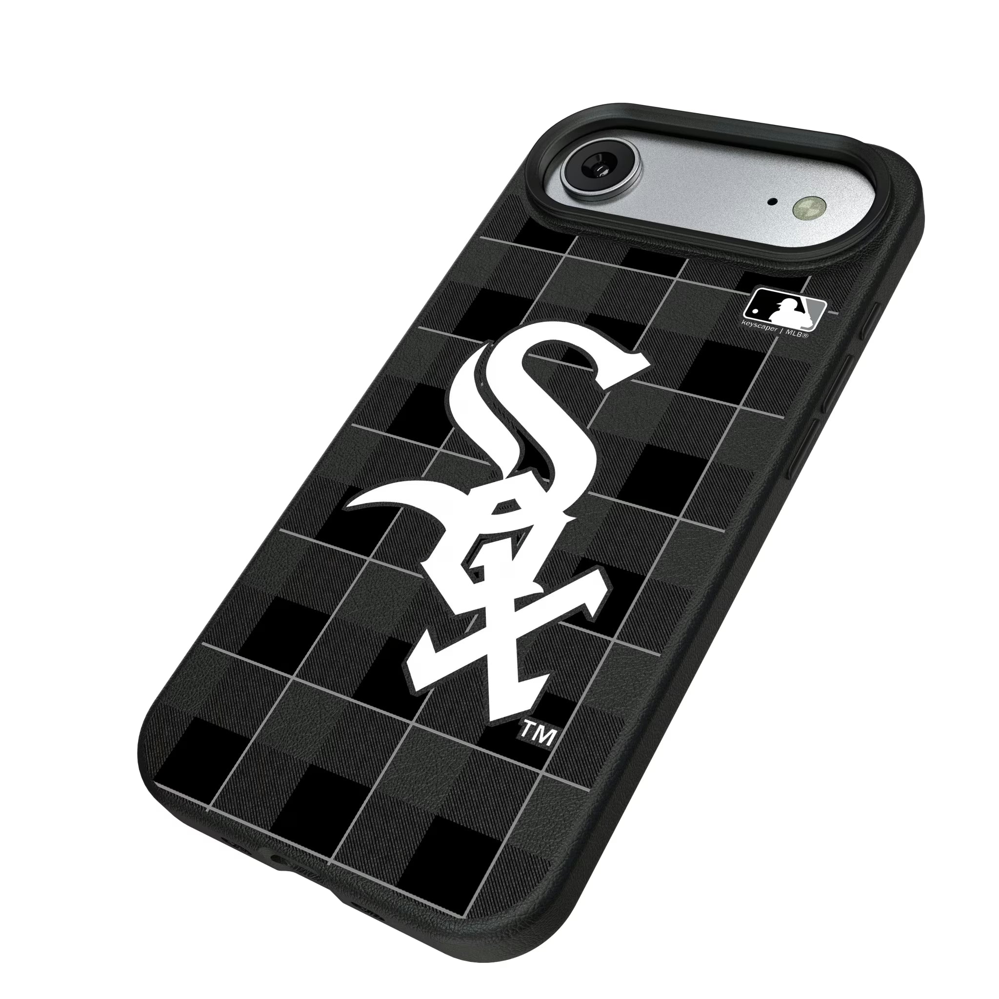 Chicago White Sox Plaid iPhone MagSafe Compatible Phone Case for Apple iPhone - Isometric View#Device_iPhone Air