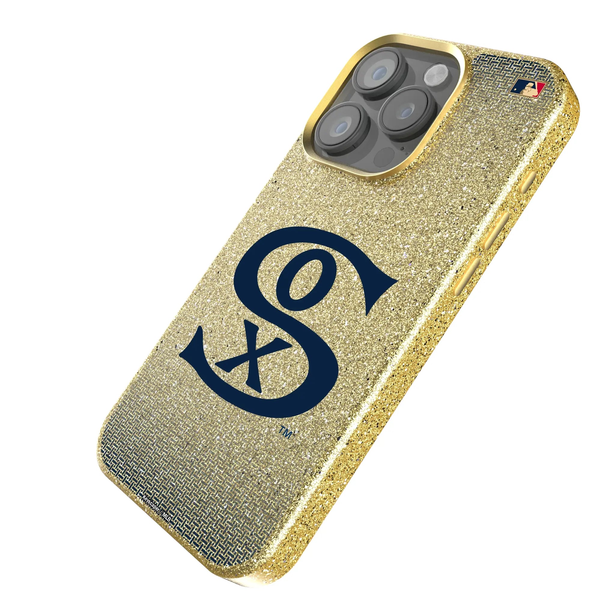 Chicago White Sox Road 1919-1921 - Cooperstown Collection Linen iPhone Bling Phone Case for Apple iPhone - Isometric View