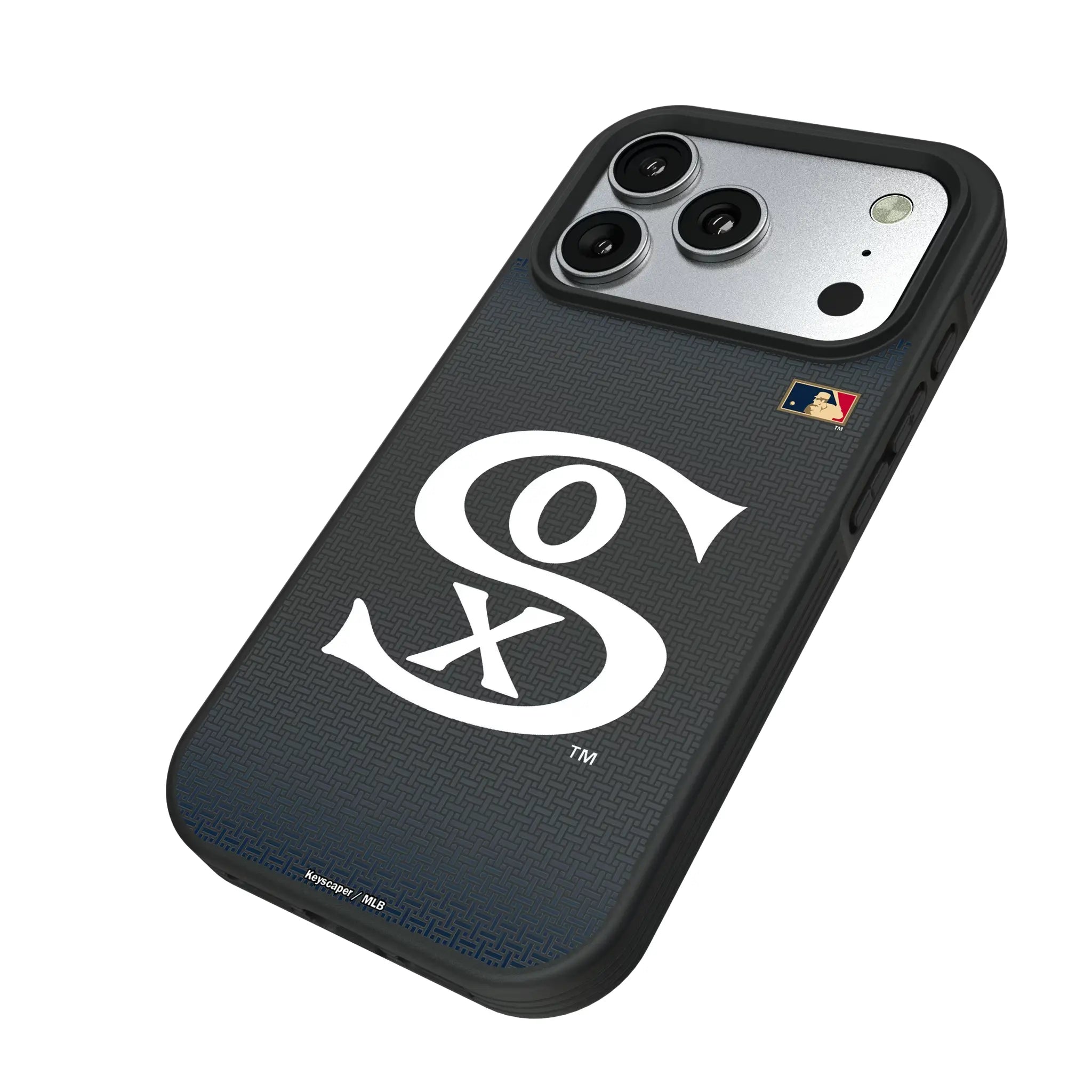 Chicago White Sox Road 1919-1921 - Cooperstown Collection Linen iPhone Bump Phone Case for Apple iPhone - Isometric View#Device_iPhone 17 Pro