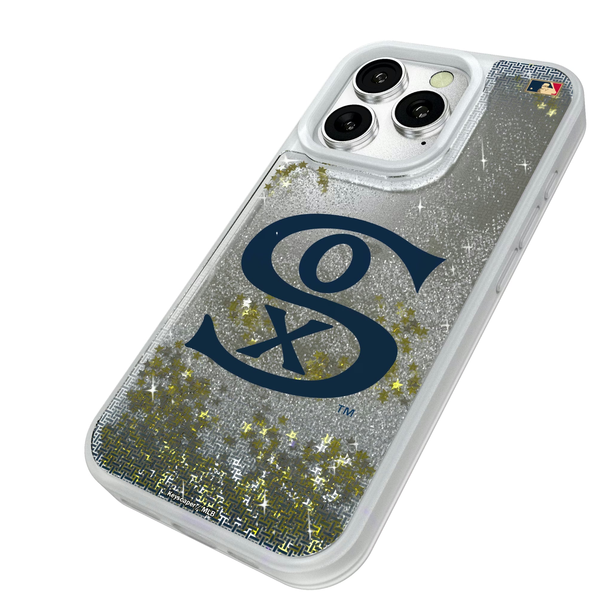 Chicago White Sox Road 1919-1921 - Cooperstown Collection Linen iPhone Glitter Phone Case for Apple iPhone - Isometric View#Device_iPhone 16 Pro
