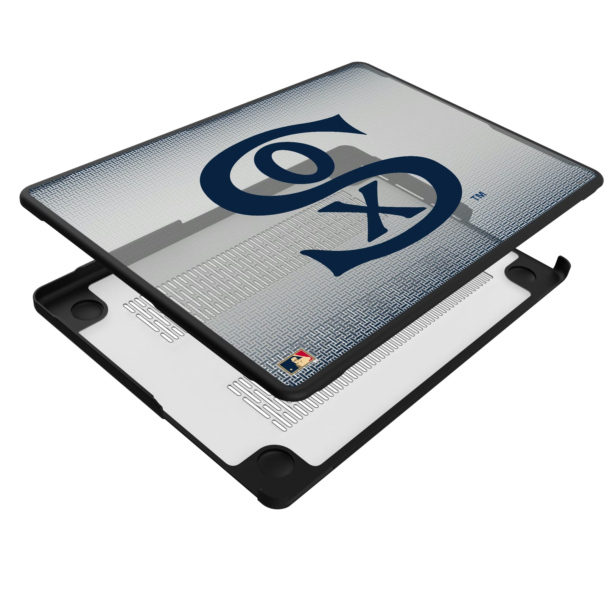 Chicago White Sox Road 1919-1921 - Cooperstown Collection Linen MacBook Laptop Case for Apple MacBook - Isometric View#Device_MacBook Pro (14-inch, 2021) / MacBook Pro (14-inch, 2023) / MacBook Pro (14-inch, 2024)