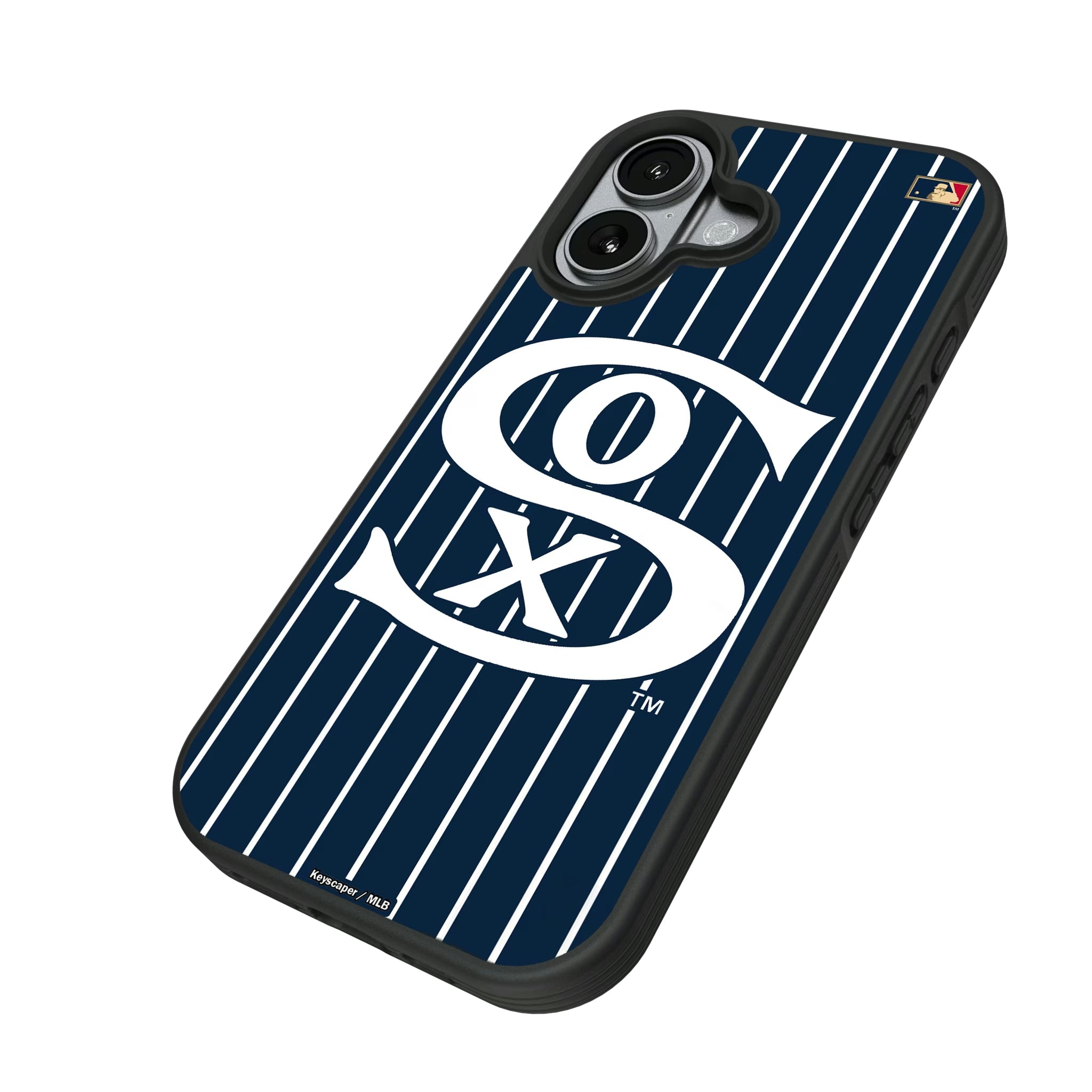 Chicago White Sox Road 1919-1921 - Cooperstown Collection Pinstripe iPhone Bump Phone Case for Apple iPhone - Isometric View#Device_iPhone 17