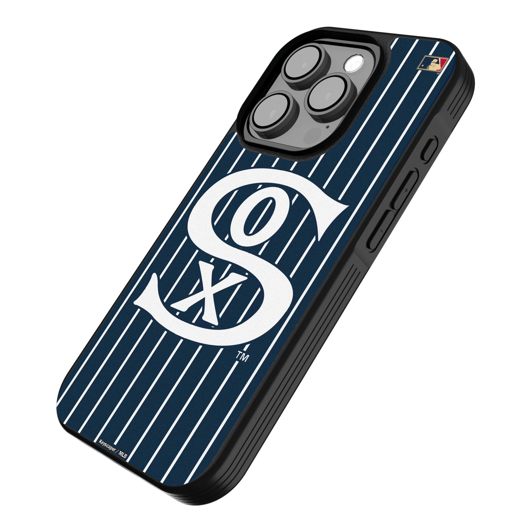 Chicago White Sox Road 1919-1921 - Cooperstown Collection Pinstripe iPhone Bump Phone Case for Apple iPhone - Isometric View