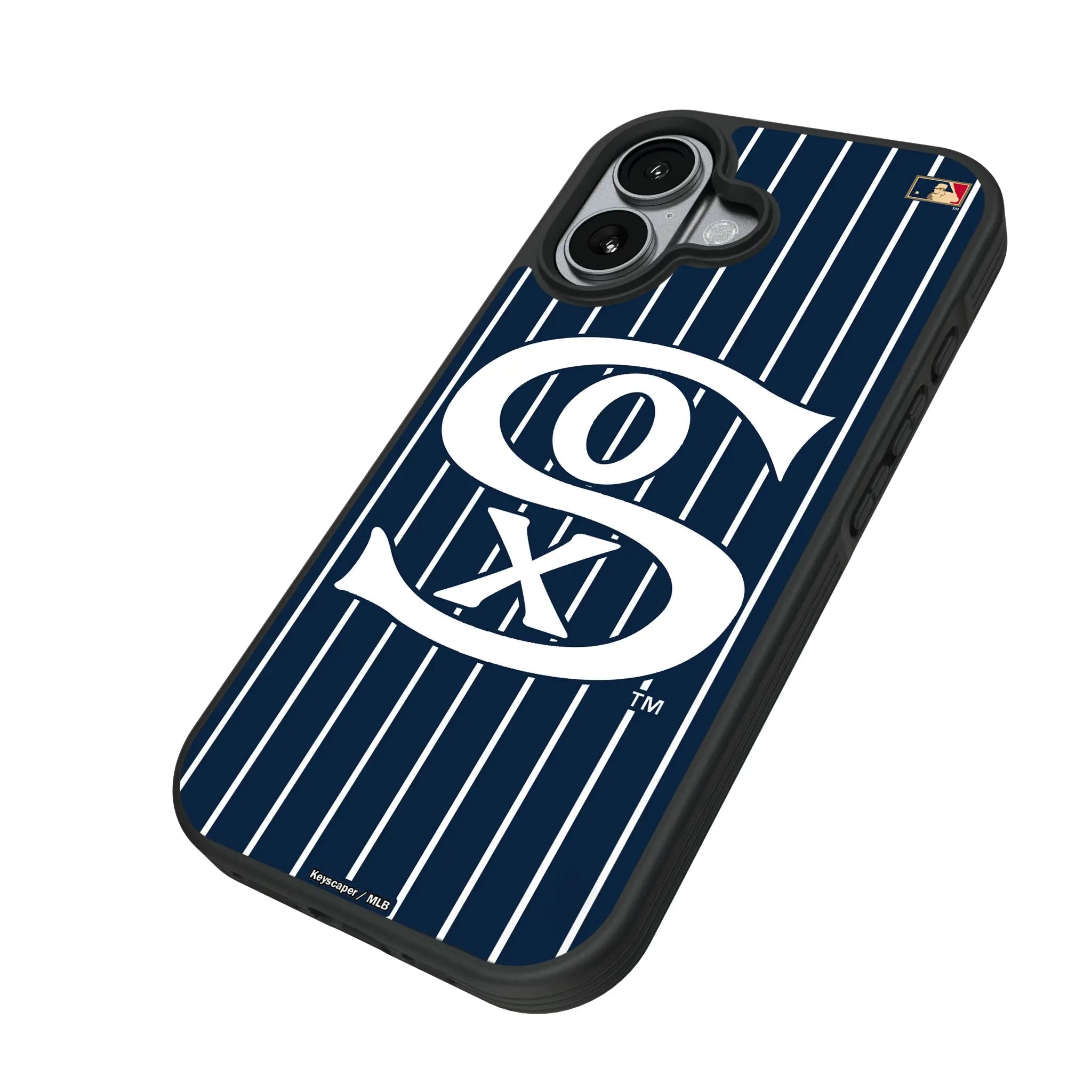 Chicago White Sox Road 1919-1921 - Cooperstown Collection Pinstripe iPhone Bump Phone Case for Apple iPhone - Isometric View#Device_iPhone 17