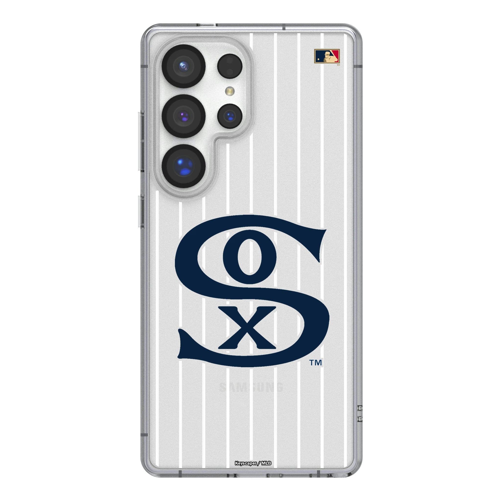 Chicago White Sox Road 1919-1921 - Cooperstown Collection Pinstripe Galaxy Clear Phone Case for Samsung Galaxy