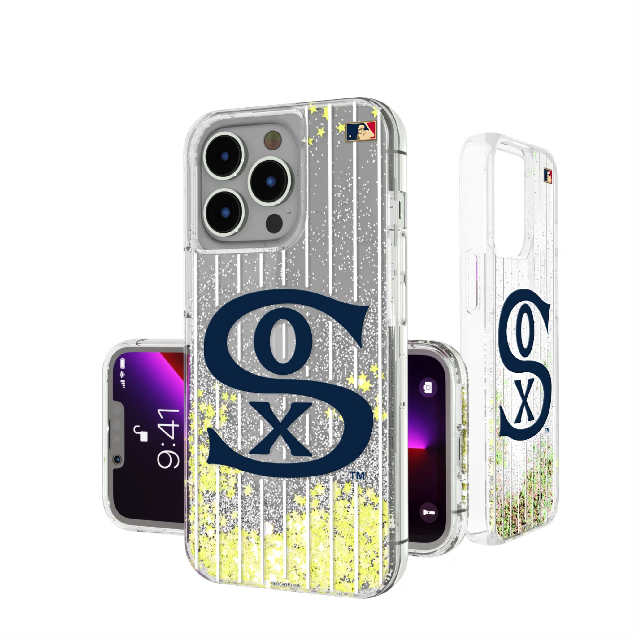 Chicago White Sox Road 1919-1921 - Cooperstown Collection Pinstripe iPhone Glitter Phone Case for Apple iPhone
