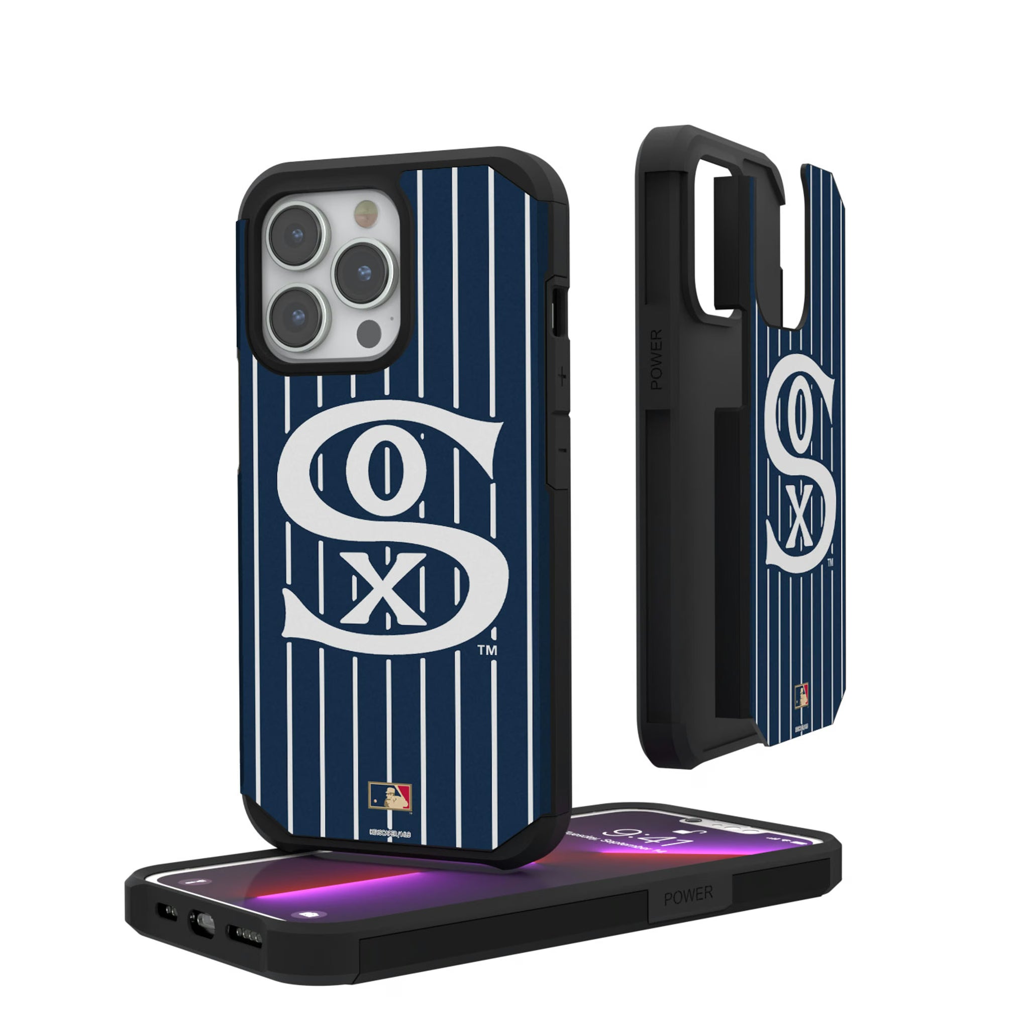 Chicago White Sox Road 1919-1921 - Cooperstown Collection Pinstripe iPhone Rugged Phone Case for Apple iPhone