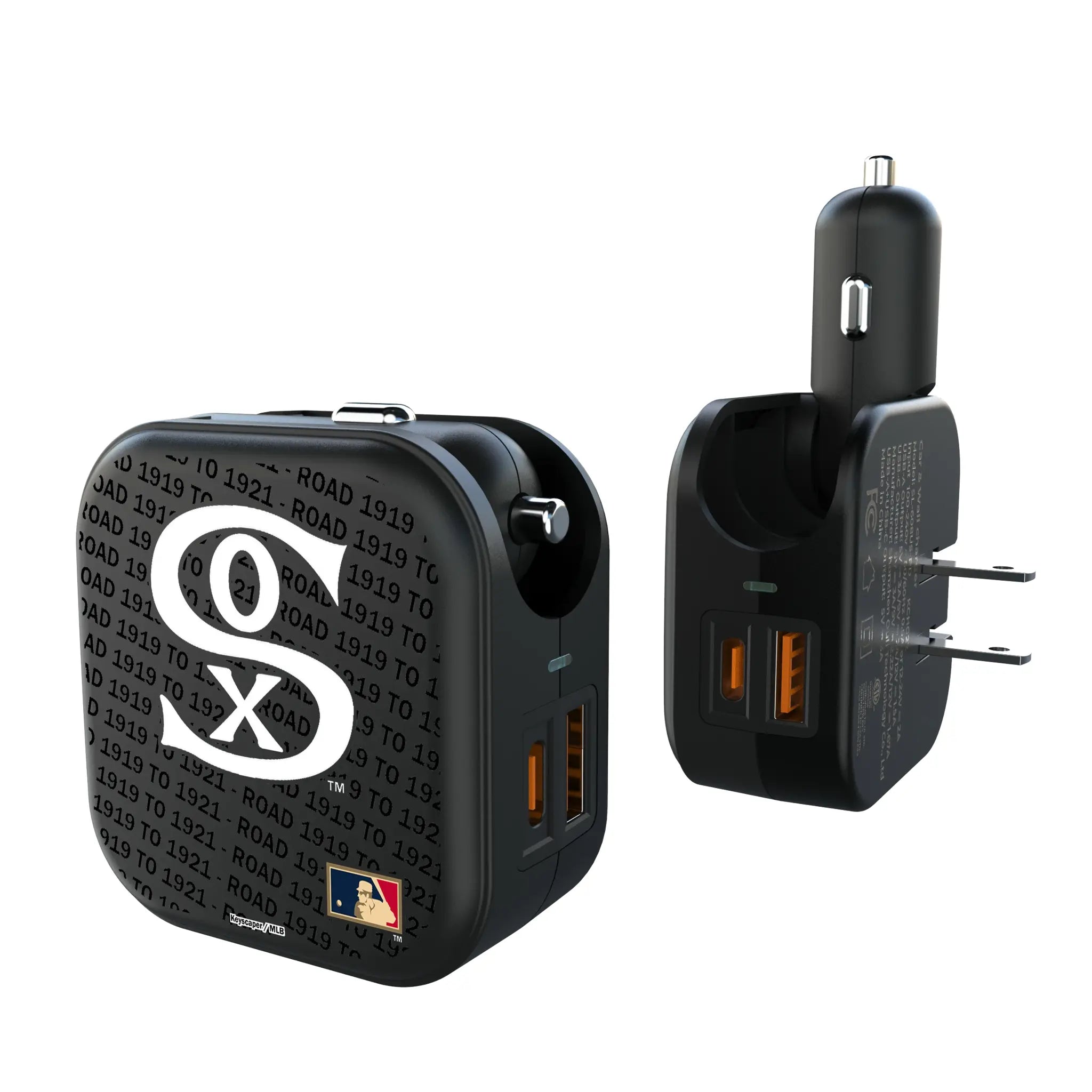 Chicago White Sox Road 1919-1921 - Cooperstown Collection Text Backdrop 2 in 1 USB A/C Charger