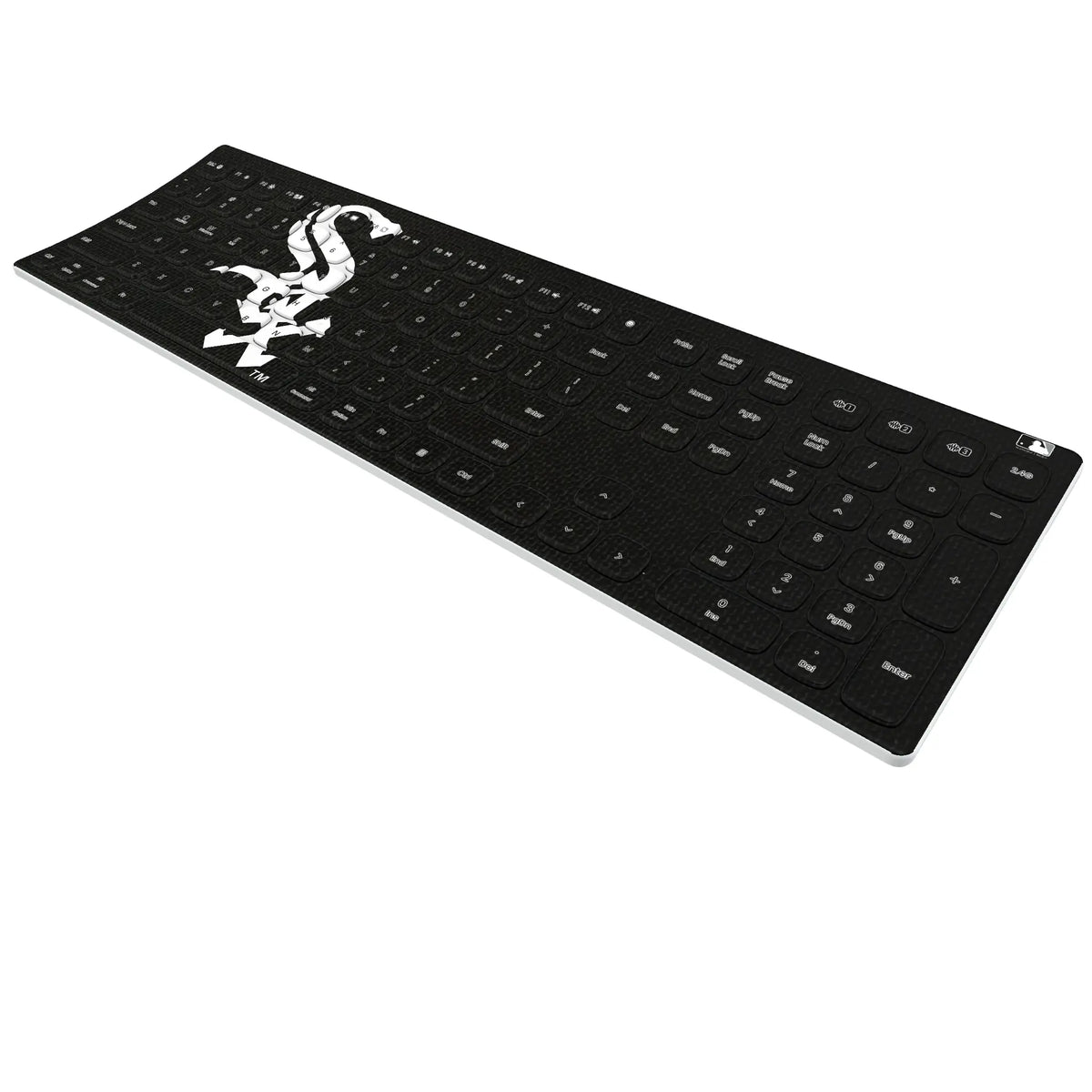 Chicago White Sox Solid KKB605 Curved Wireless Keyboard - Isometric View