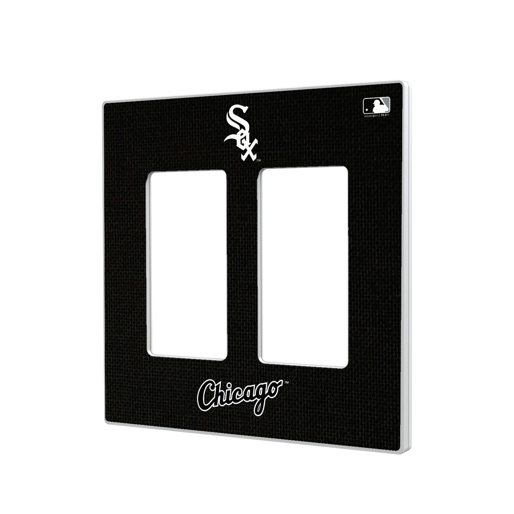 Chicago White Sox Solid Hidden-Screw Light Switch Plate#Style_Double Rocker