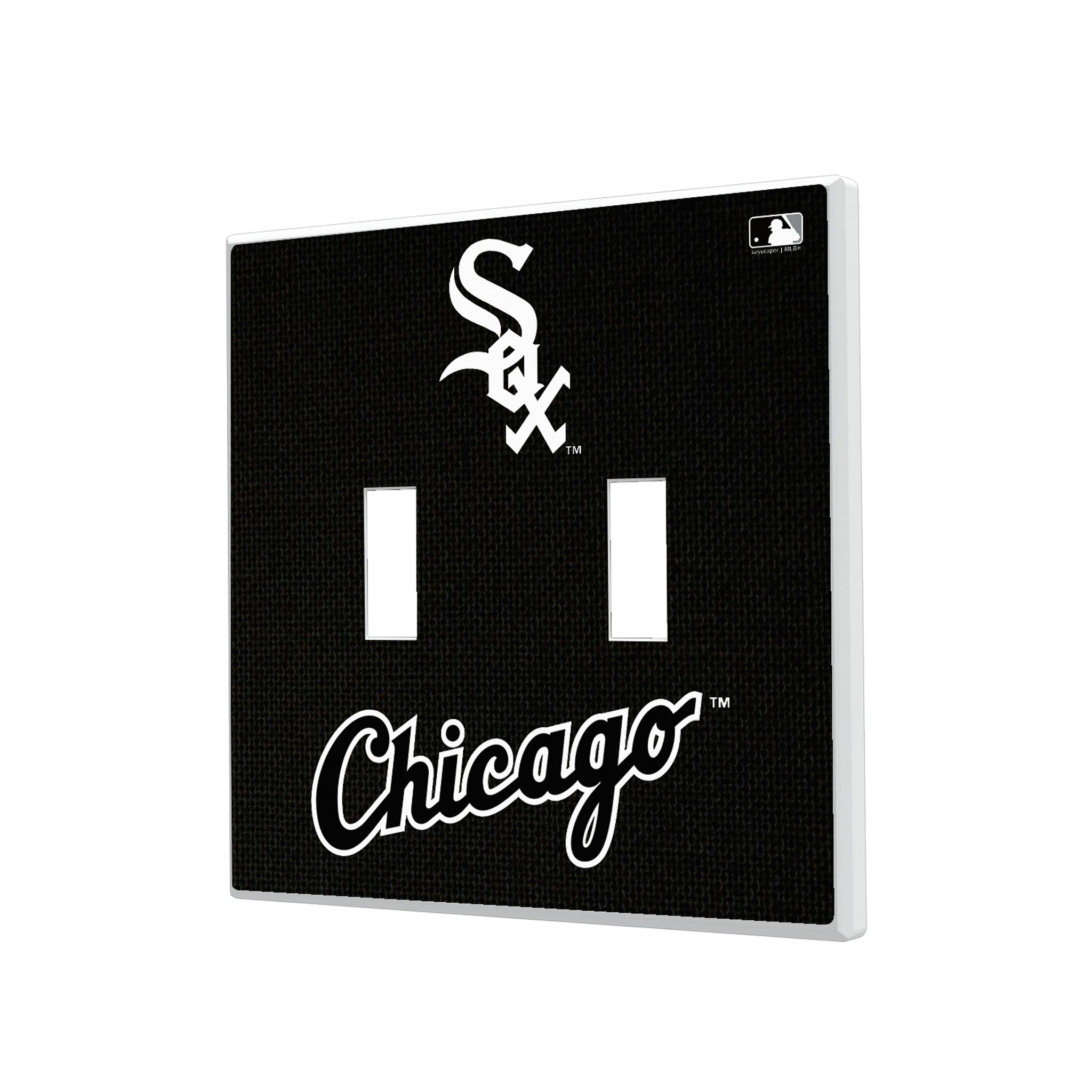 Chicago White Sox Solid Hidden-Screw Light Switch Plate#Style_Double Toggle