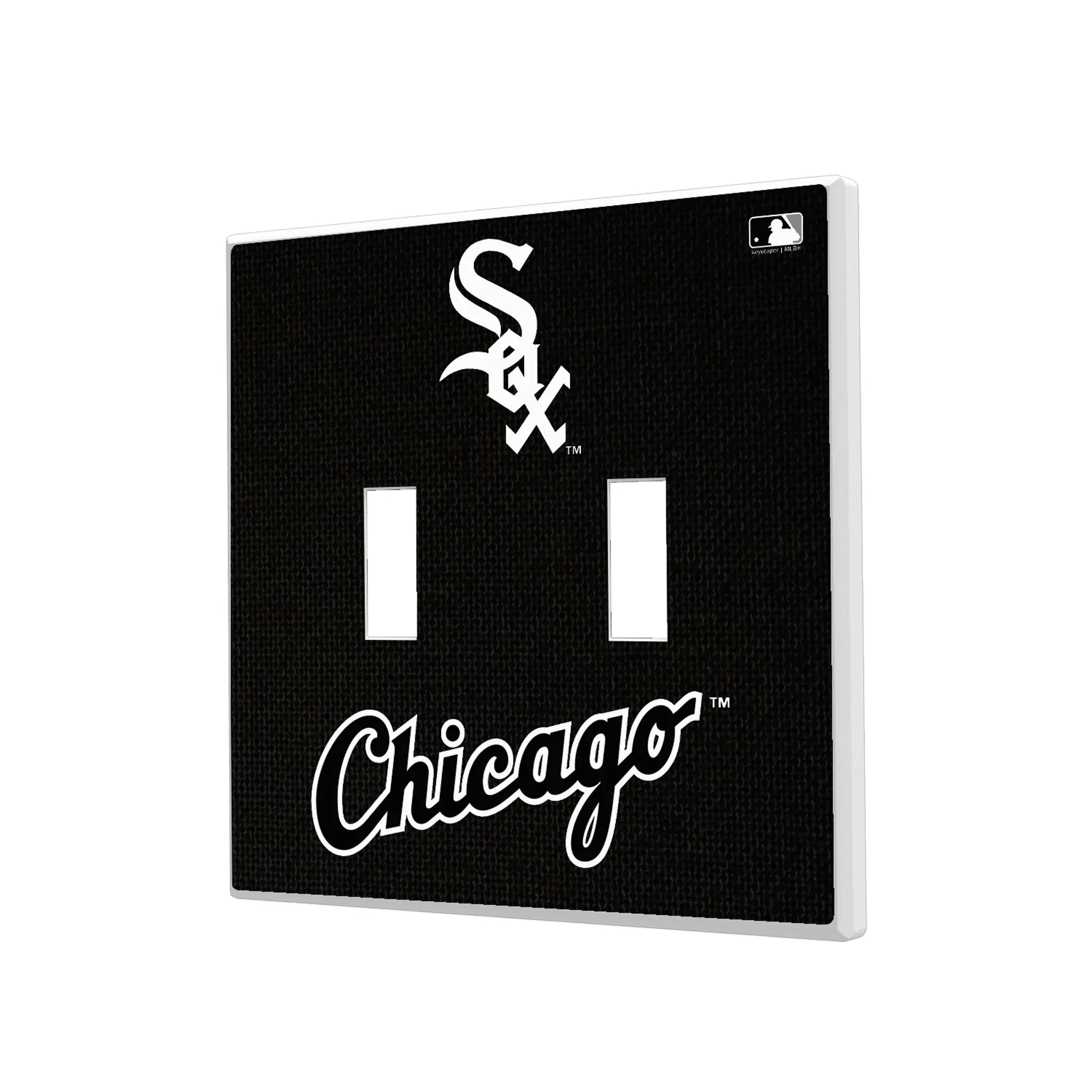 Chicago White Sox Solid Hidden-Screw Light Switch Plate#Style_Double Toggle