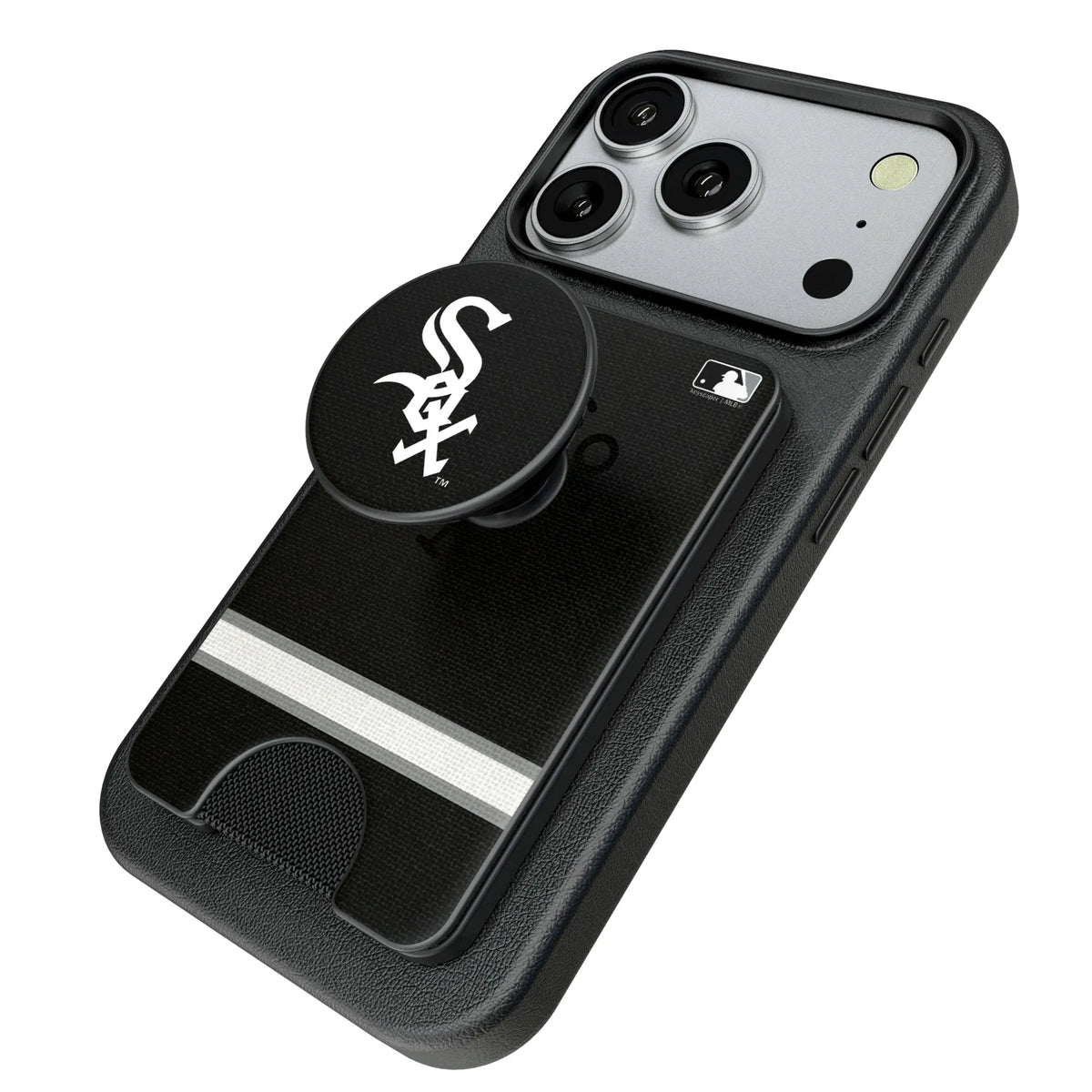 Chicago White Sox Stripe Popsockets Wallet Magnetic - Isometric View