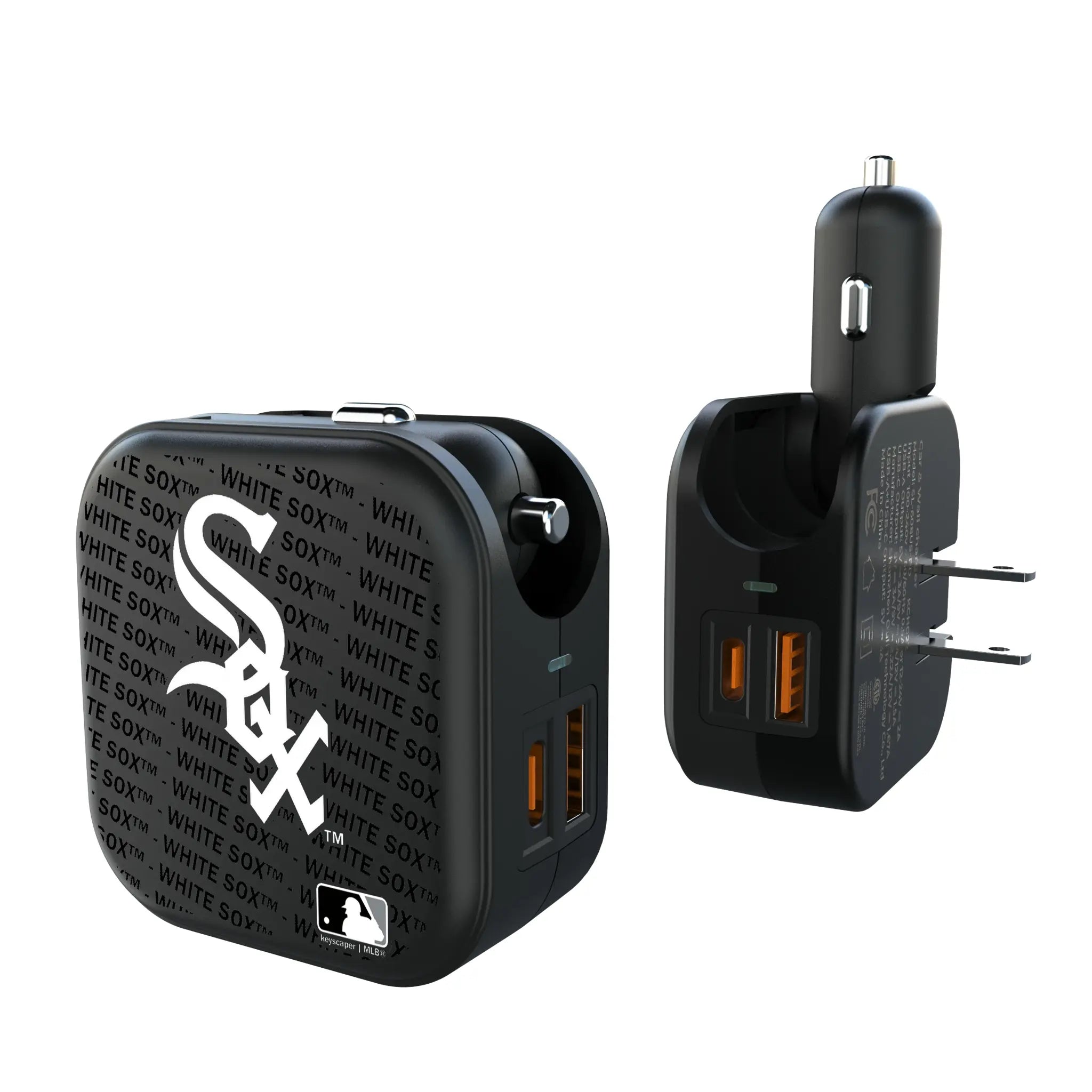 Chicago White Sox Text Backdrop 2 in 1 USB A/C Charger
