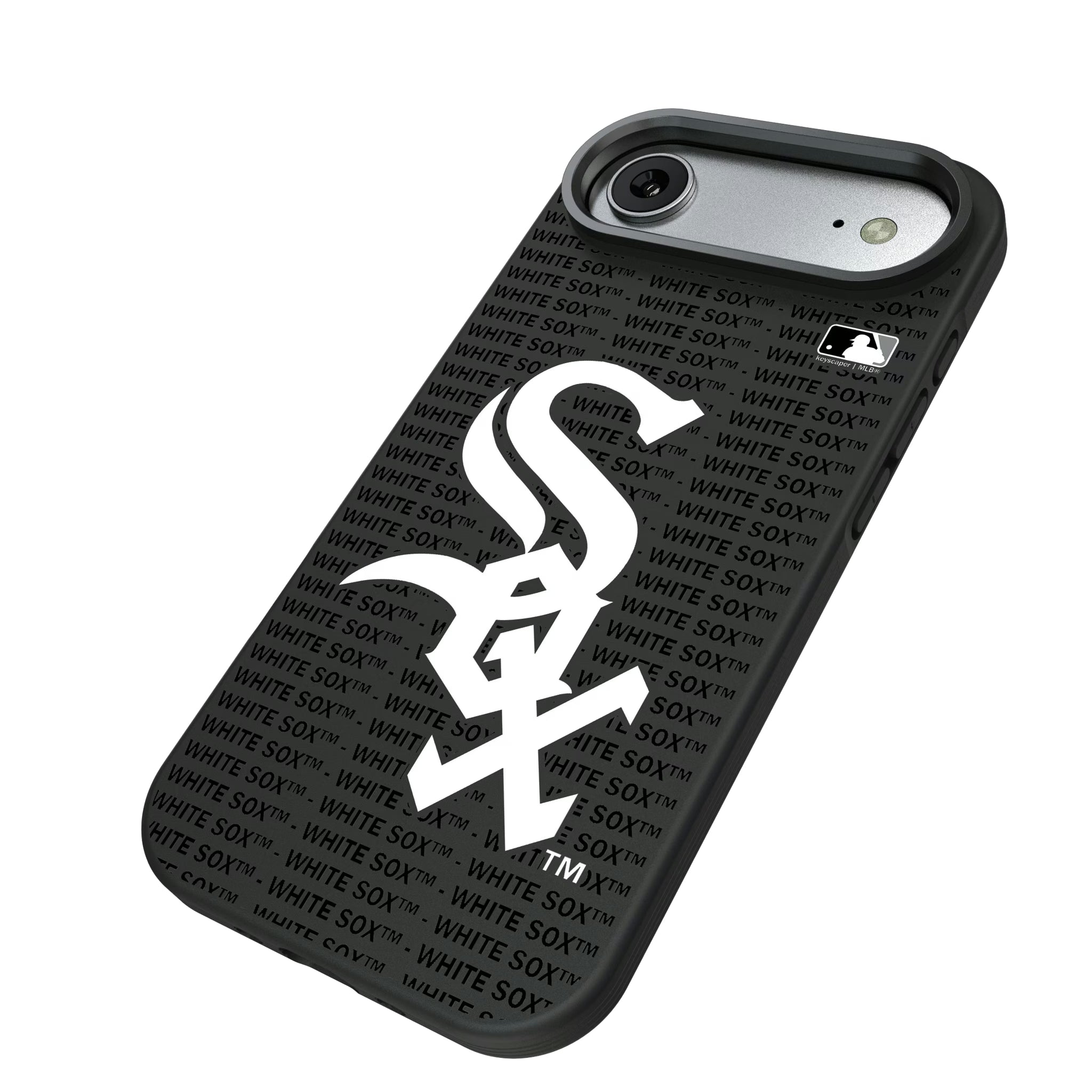 Chicago White Sox Text Backdrop iPhone Bump Phone Case for Apple iPhone - Isometric View#Device_iPhone Air