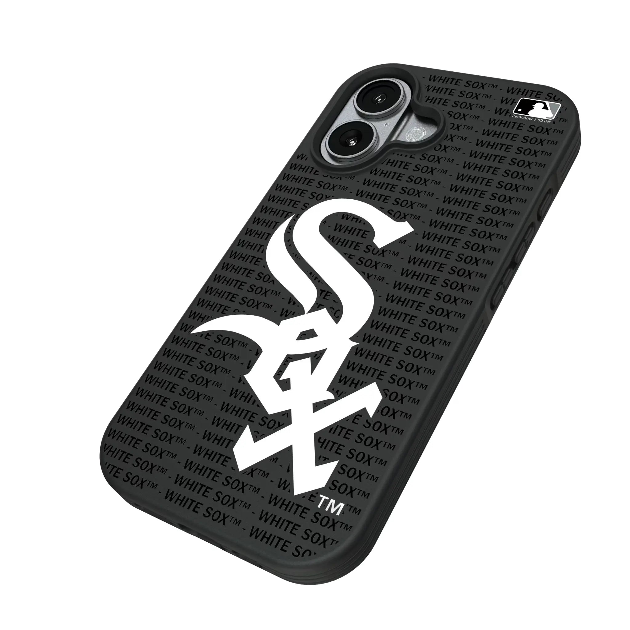 Chicago White Sox Text Backdrop iPhone Bump Phone Case for Apple iPhone - Isometric View#Device_iPhone 17