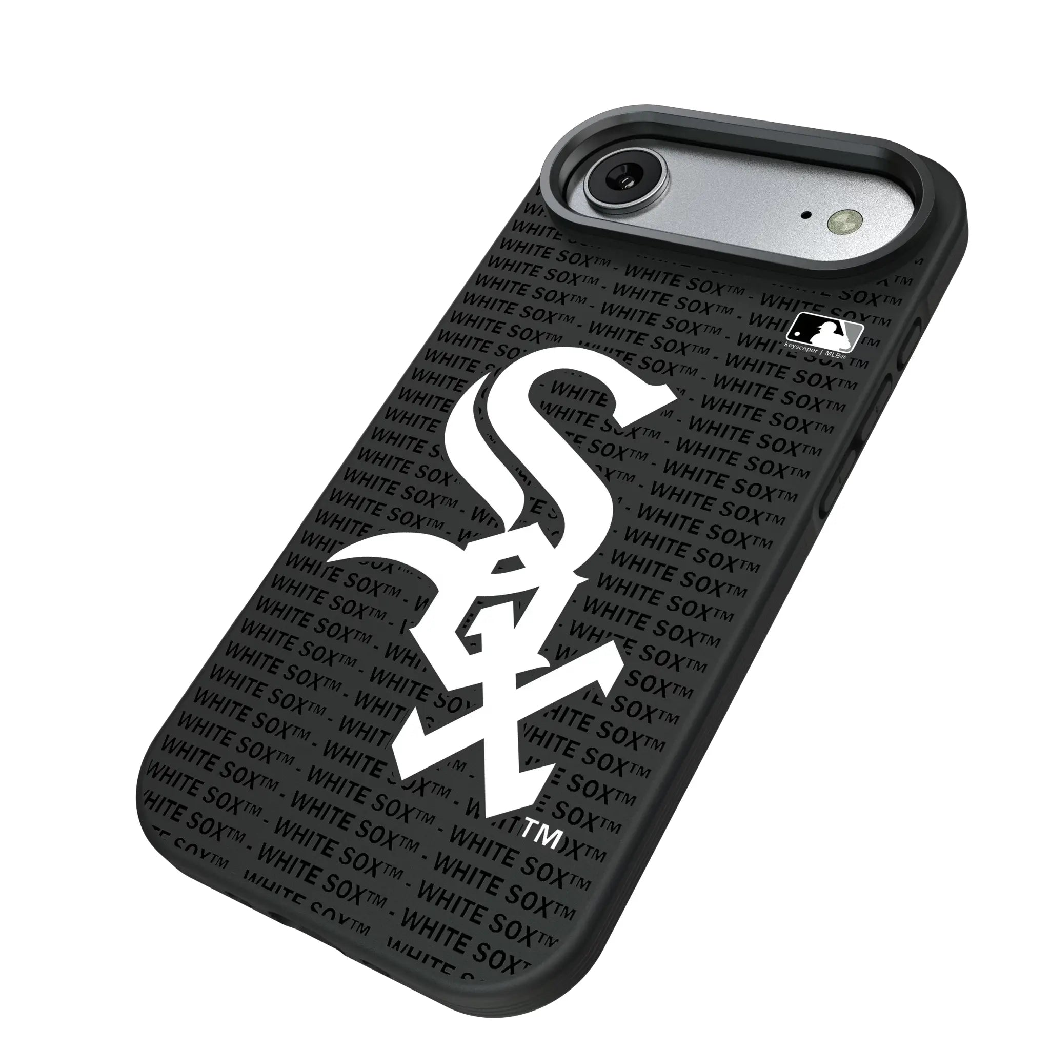 Chicago White Sox Text Backdrop iPhone Bump Phone Case for Apple iPhone - Isometric View#Device_iPhone Air