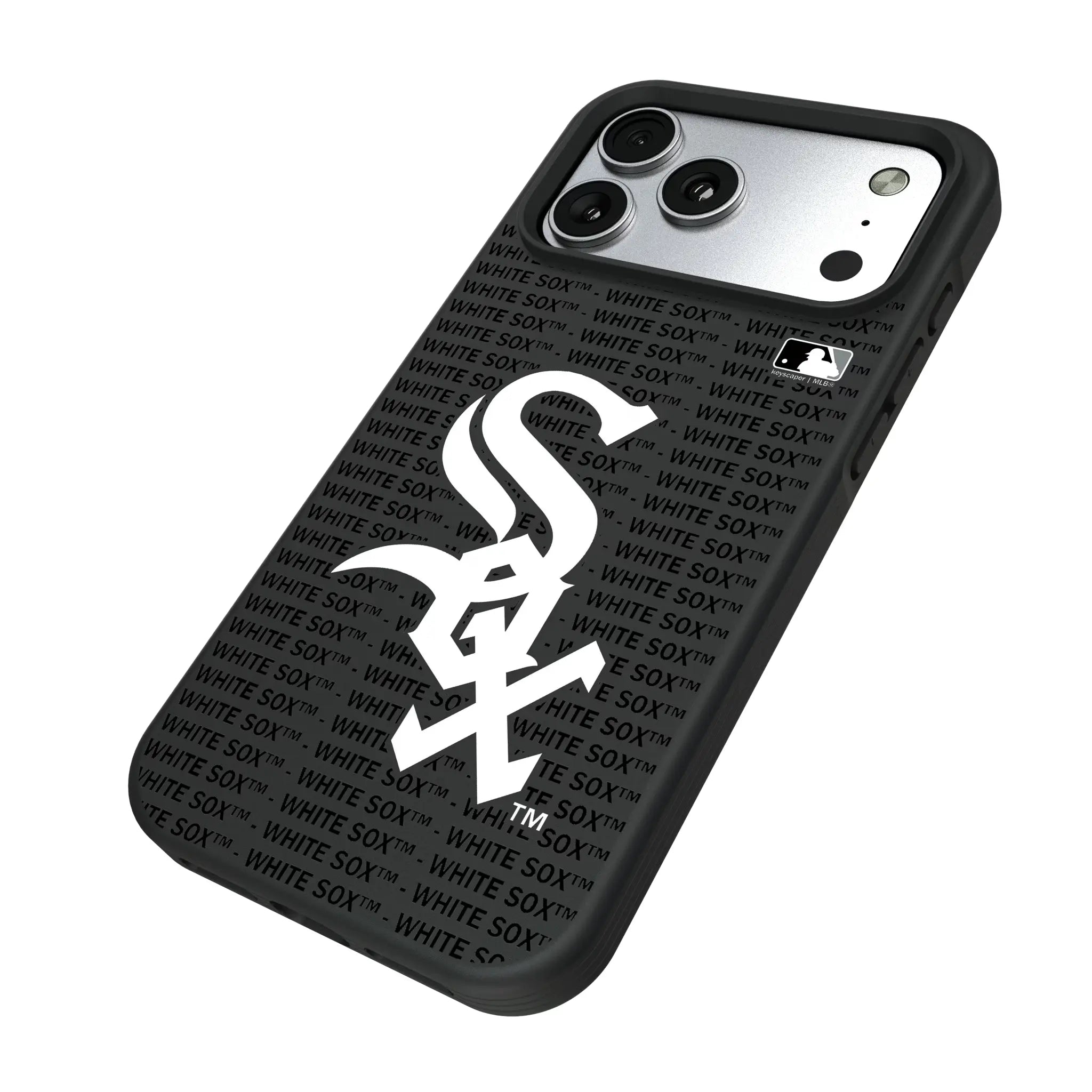 Chicago White Sox Text Backdrop iPhone Bump Phone Case for Apple iPhone - Isometric View#Device_iPhone 17 Pro Max