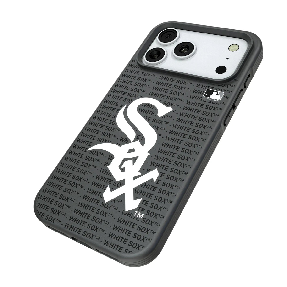 Chicago White Sox Text Backdrop iPhone Bump Phone Case for Apple iPhone - Isometric View#Device_iPhone 18 Pro Max