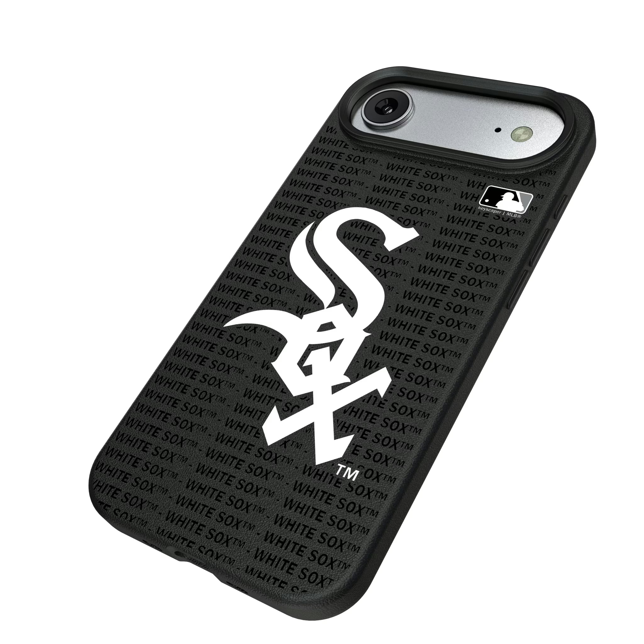 Chicago White Sox Text Backdrop iPhone MagSafe Compatible Phone Case for Apple iPhone - Isometric View#Device_iPhone Air