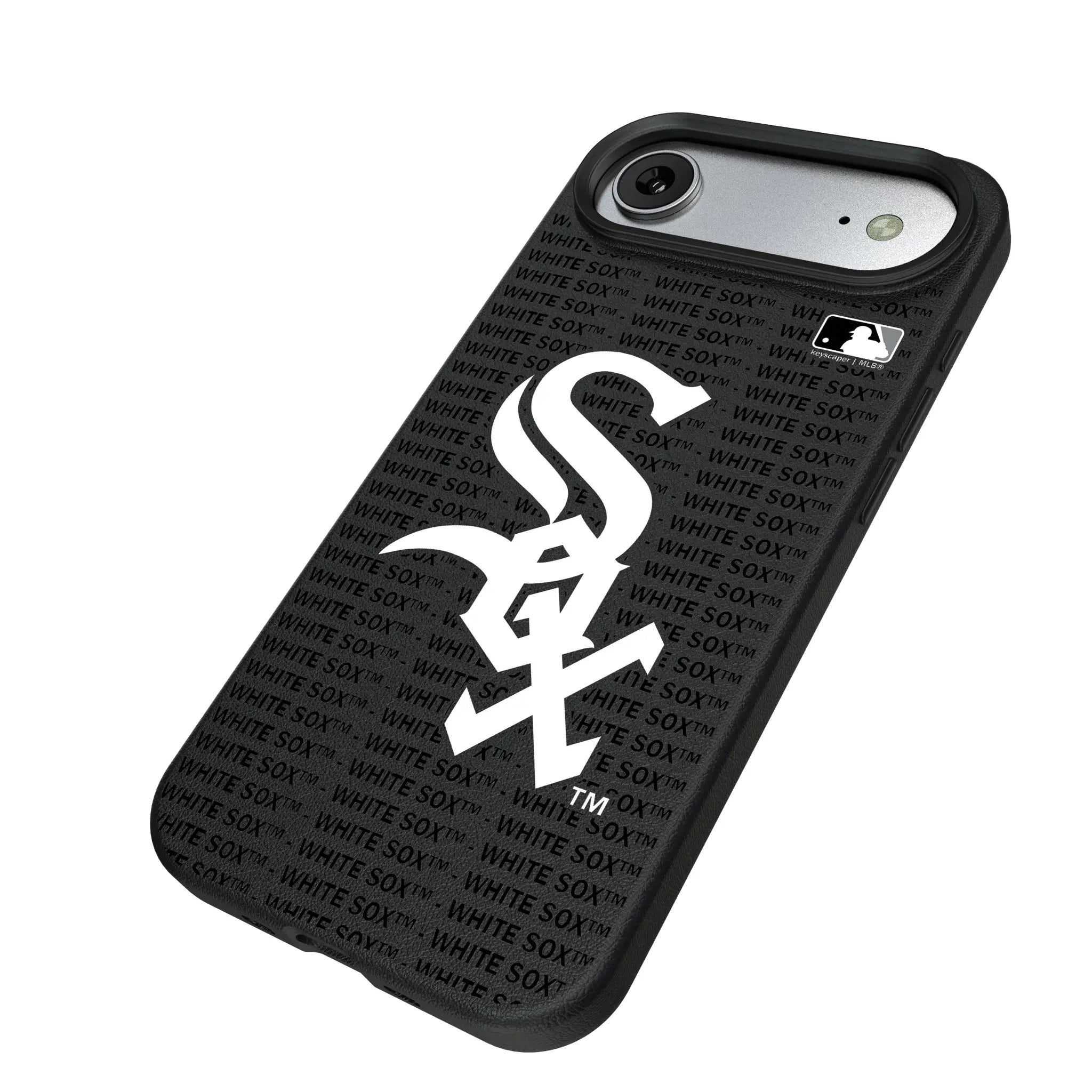 Chicago White Sox Text Backdrop iPhone MagSafe Compatible Phone Case for Apple iPhone - Isometric View#Device_iPhone Air
